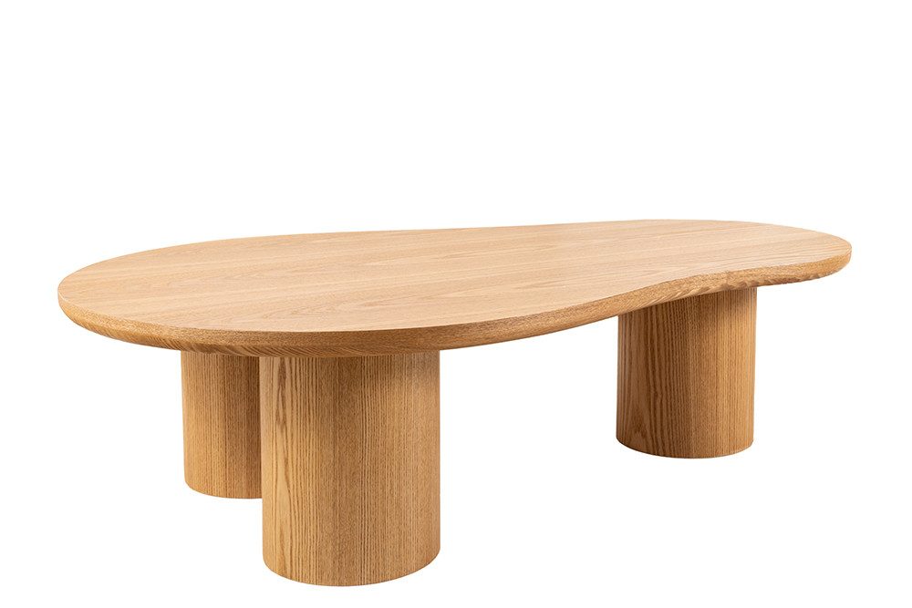 riess-ambiente Couchtisch ORGANIKO 130cm natur - Eiche, Echtholz-Furnier, organische Form (Einzelartikel), Skulpturaler Couchtisch - ideal für Ess- und Wohnzimmer oder TV-Ecke
