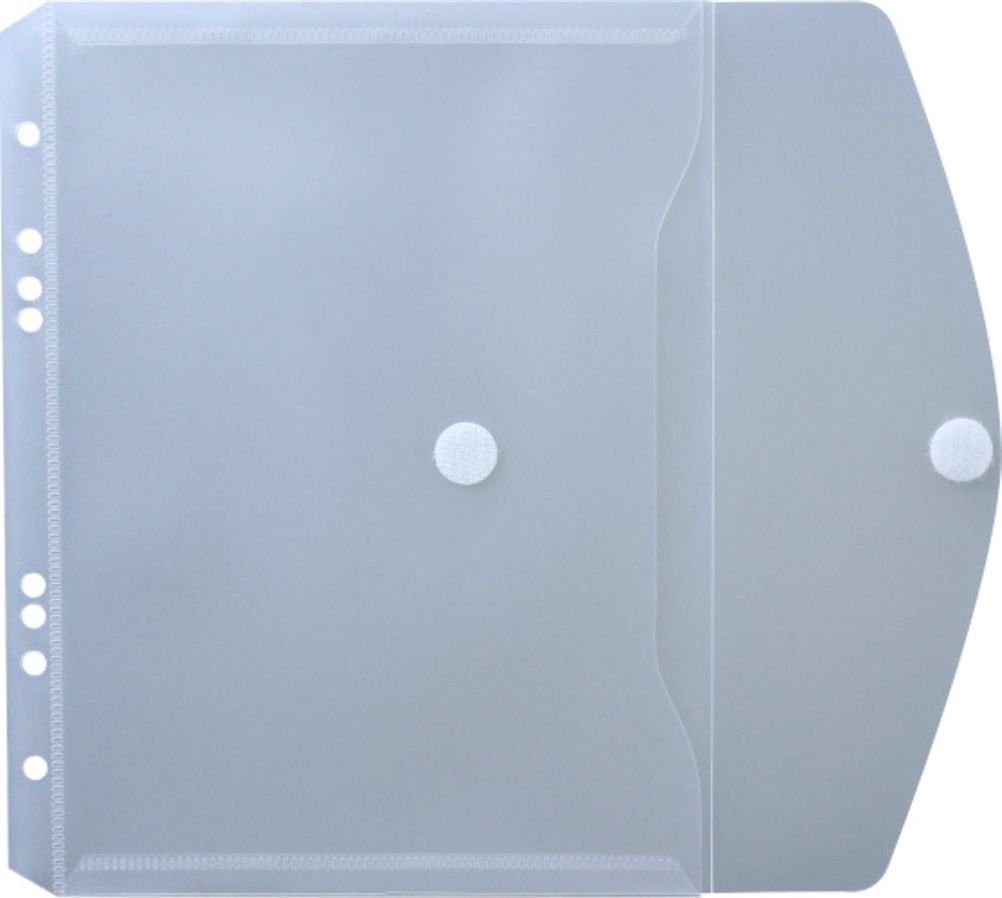 Kranholdt Organisationsmappe 10 Stück Dokumententaschen A5 aus PP, mit Klettverschluss und Abheftrand, Neutral