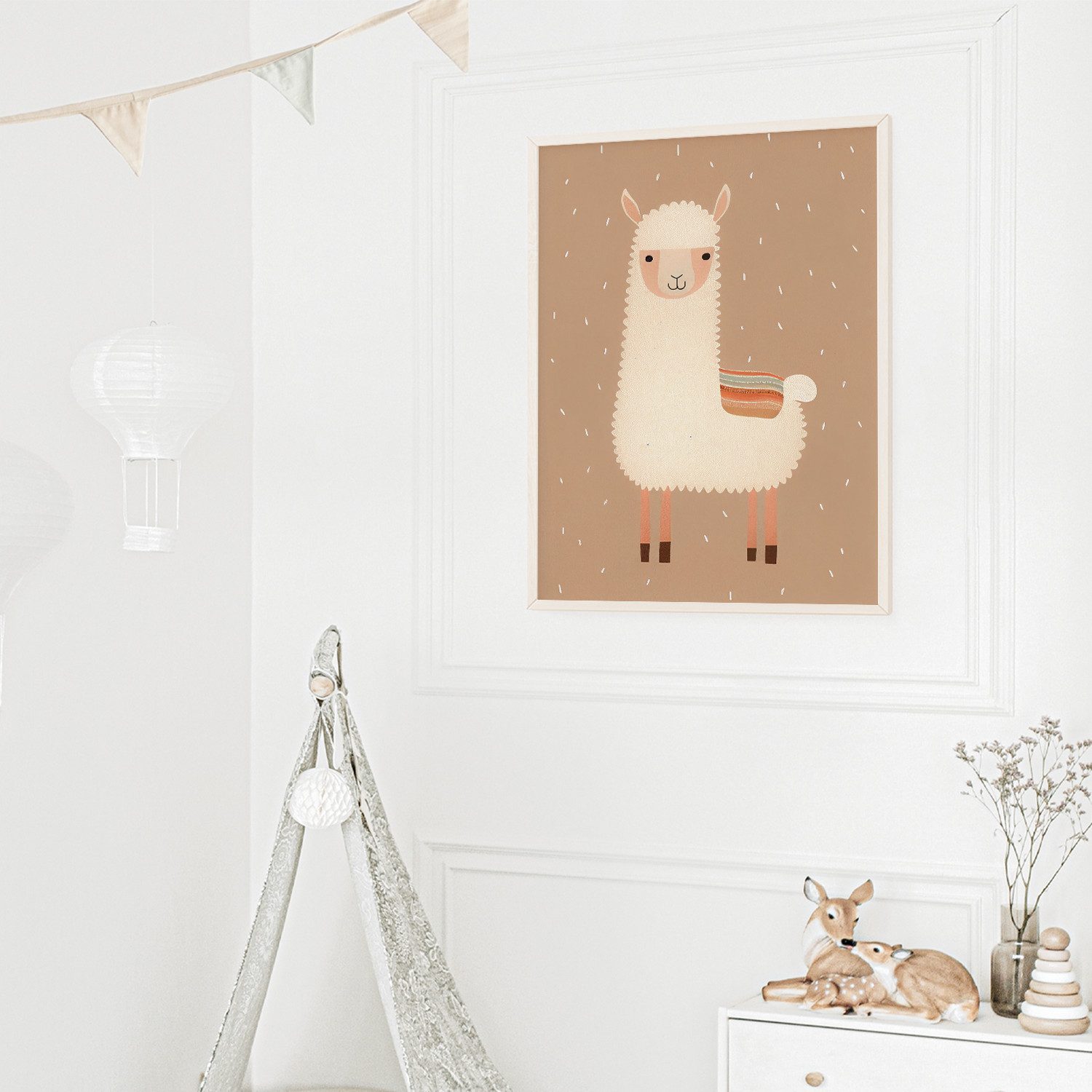 MeinBaby123® Poster Bilder Kinderzimmer, Poster Kinderzimmer Deko, Süße Tiere, Babyzimmer, Tiere Wandbilder,  Boho,  Sprüche