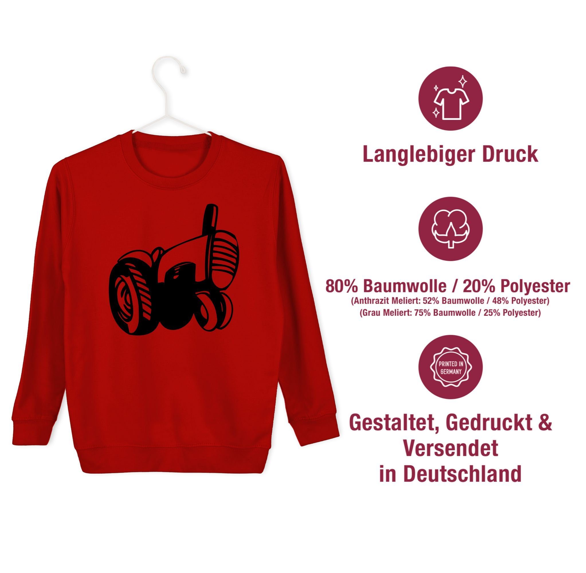 3 Shirtracer Traktor Traktor Rot Sweatshirt Silhouette