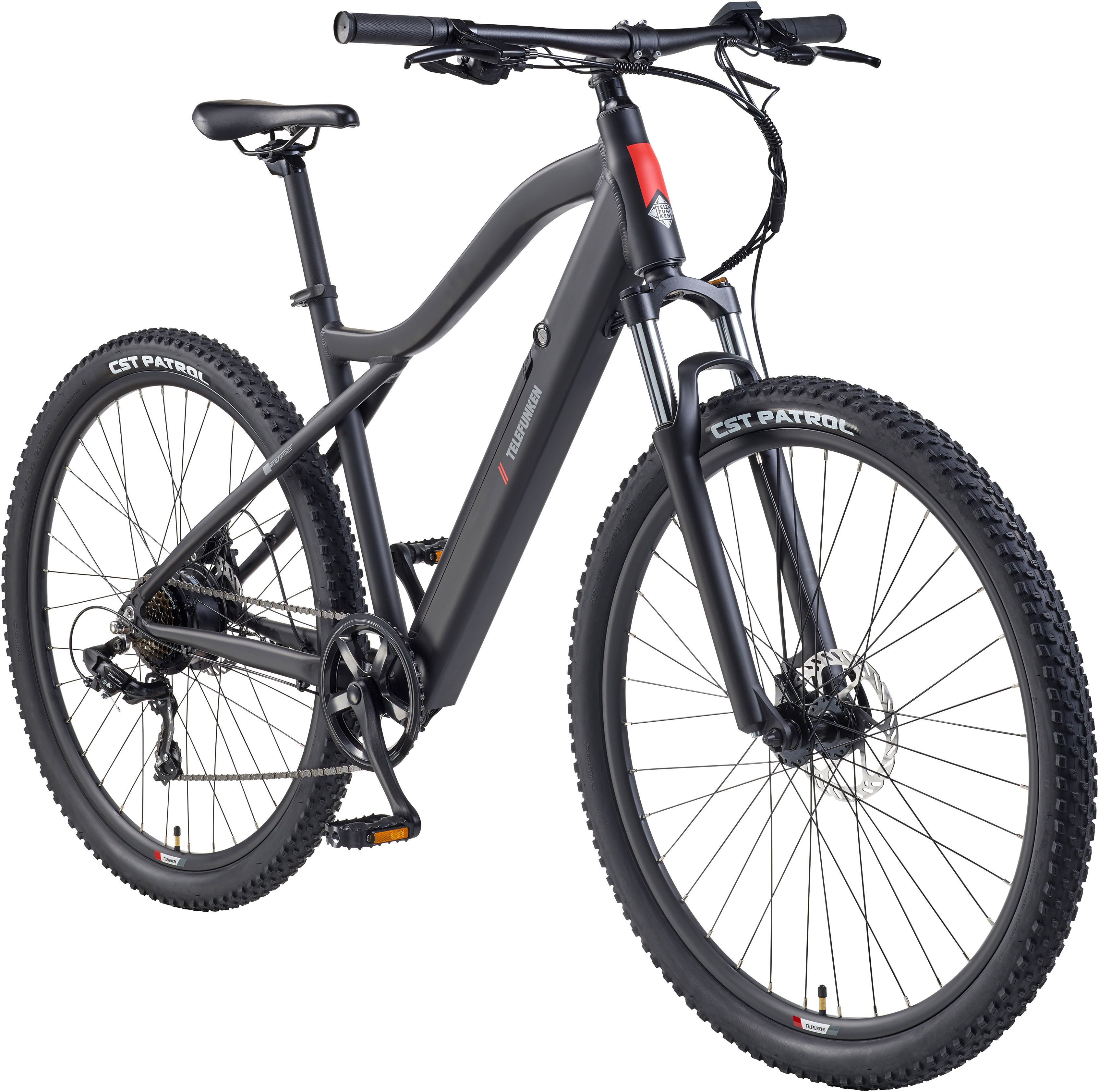 Telefunken E-Bike Mountainbike Aufsteiger MT922, 7 Gang Shimano TY300D Schaltwerk, Kettenschaltung, Heckmotor, 489,6 Wh, Pedelec, Elektrofahrrad, Damen u. Herren, E-MTB, Mountainbike, 29 Zoll