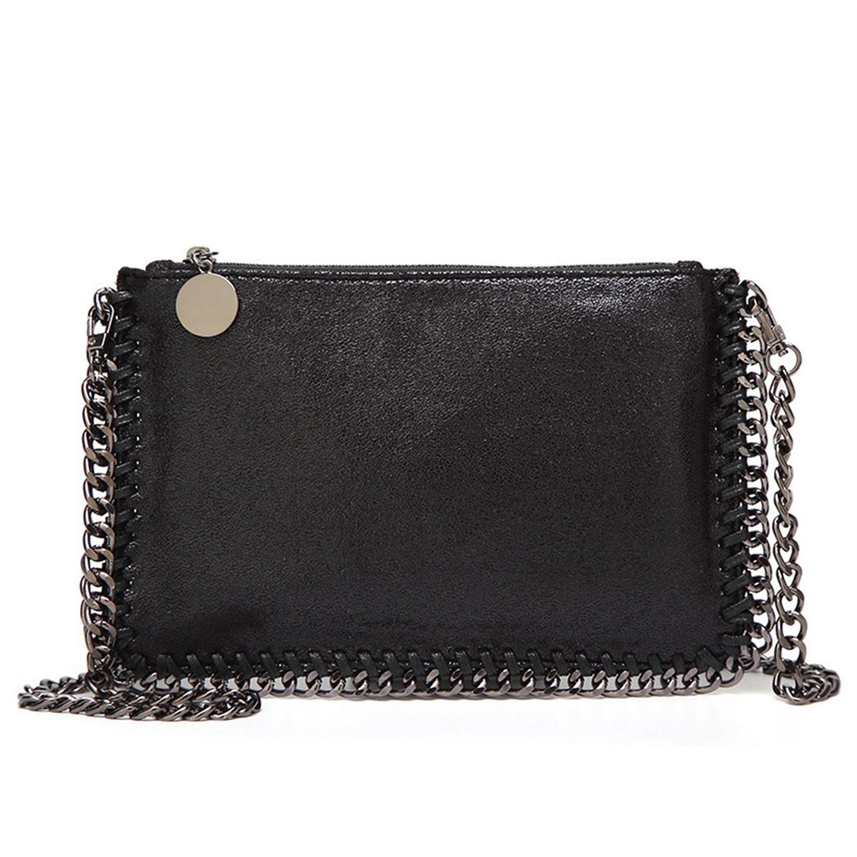 carefully selected Umhängetasche Kette Damentasche Clutch Bag gewebte Umhängetasche Schwarz