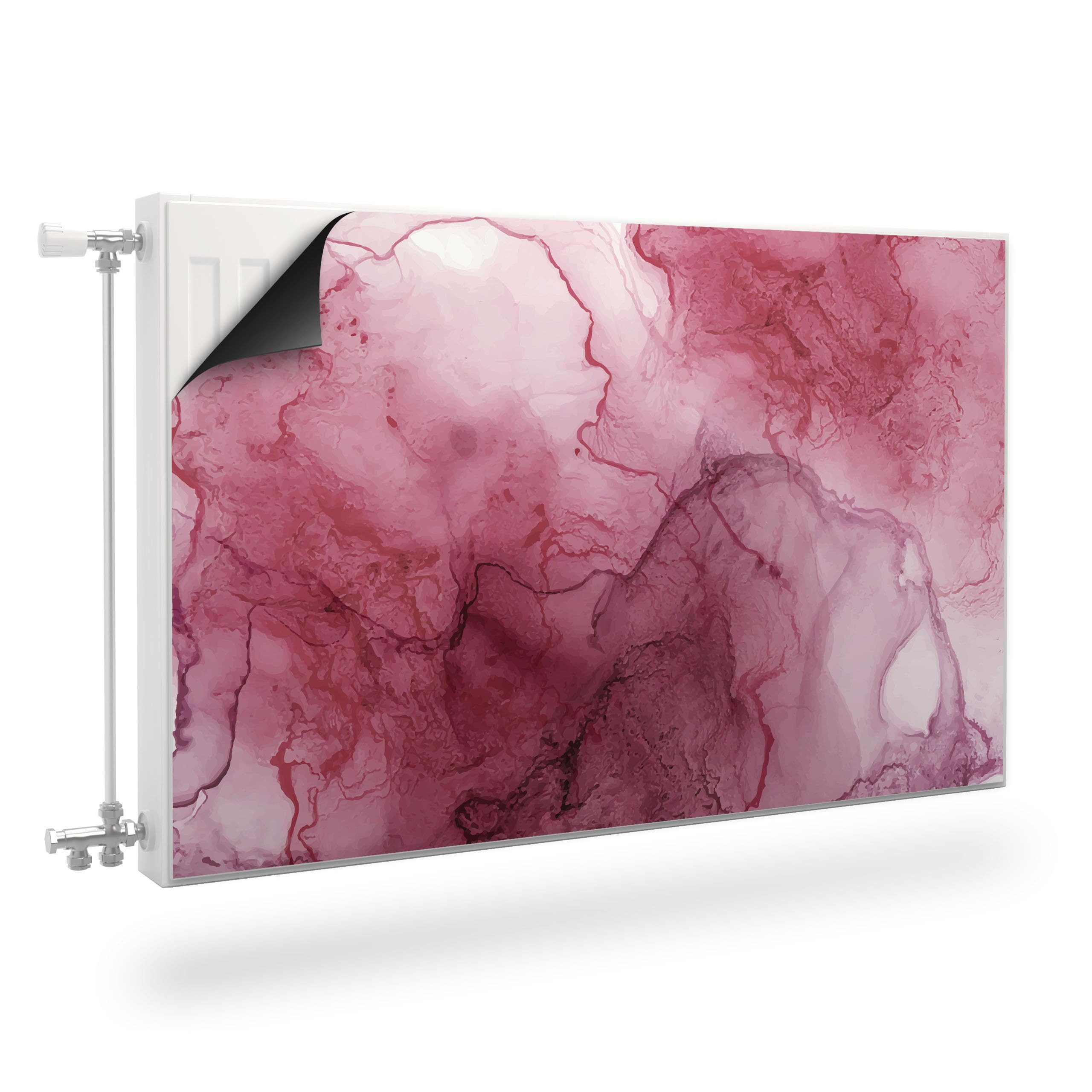 Muralo Magnetfolie Heizkörperverkleidung – Heizkörperabdeckung magnetisch Magnetmatte, Aquarell Rosa Abstraktion – 80x60 cm, abriebfest, abwischbar