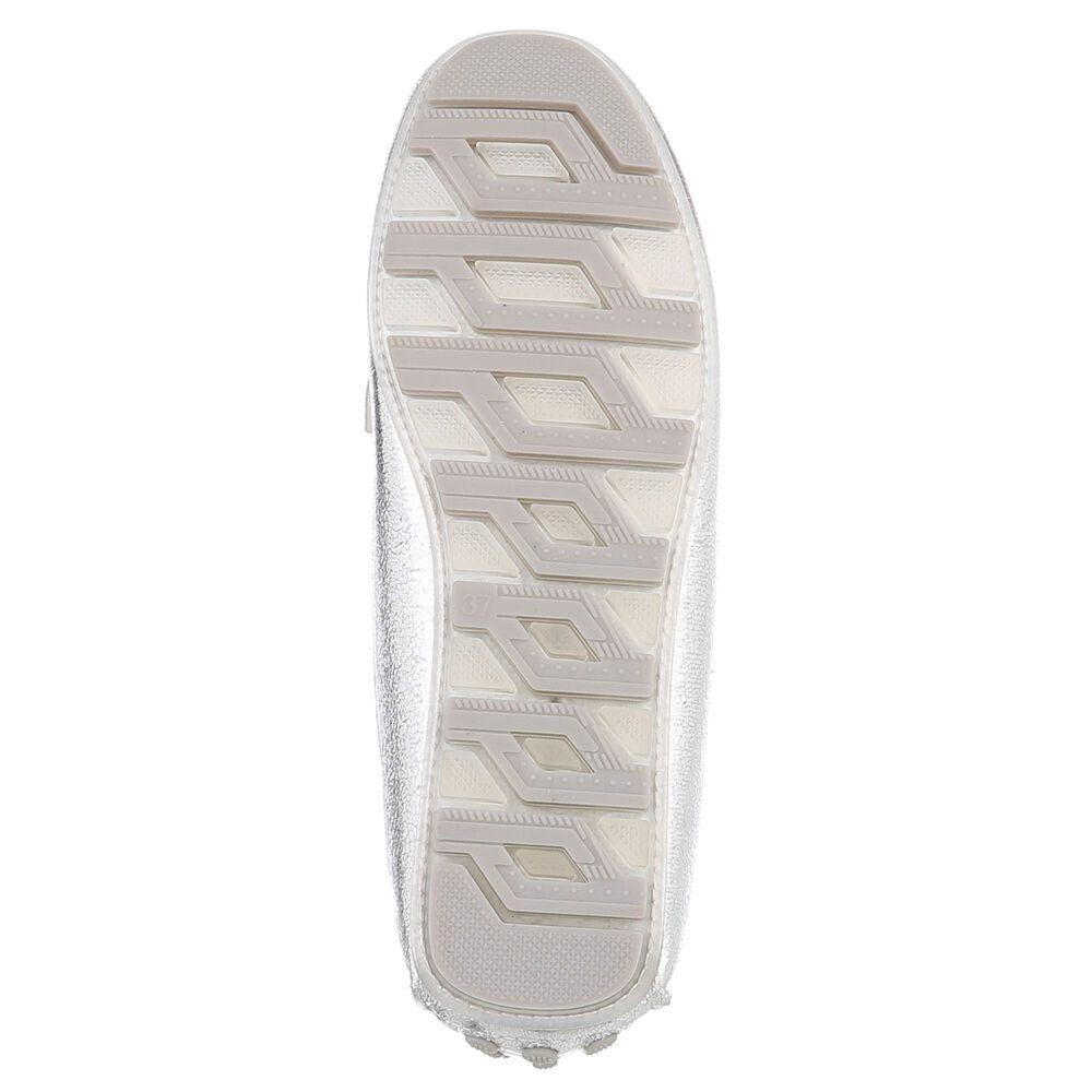 Ital-Design Mokassinschuh mit Komfort und eleganter Mokassin-Optik Slipper (91261012) Flach Mokassins in Silber