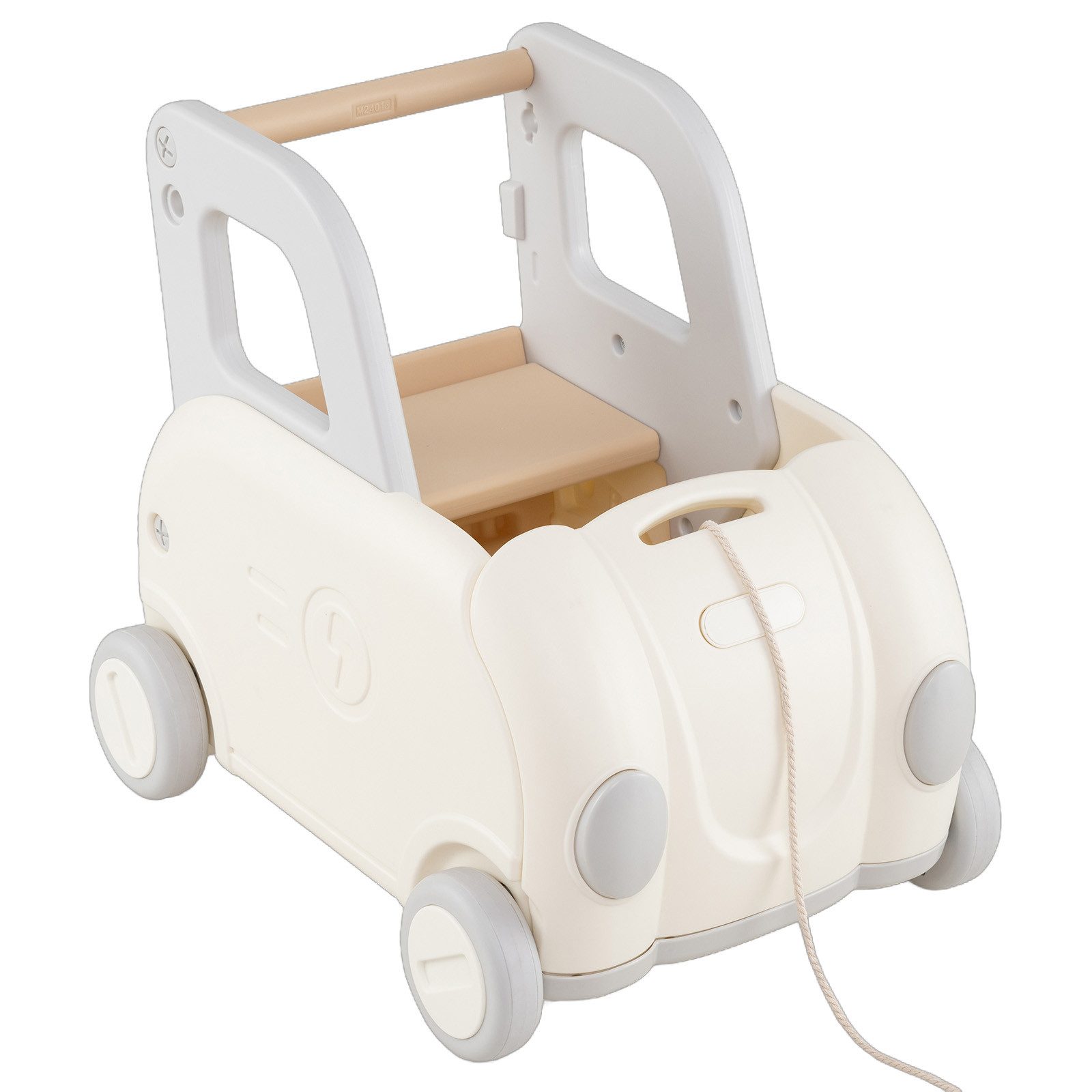 COSTWAY Lauflernwagen, 3-in-1 Baby Lauflernhilfe mit Zugseil & Klappsitz