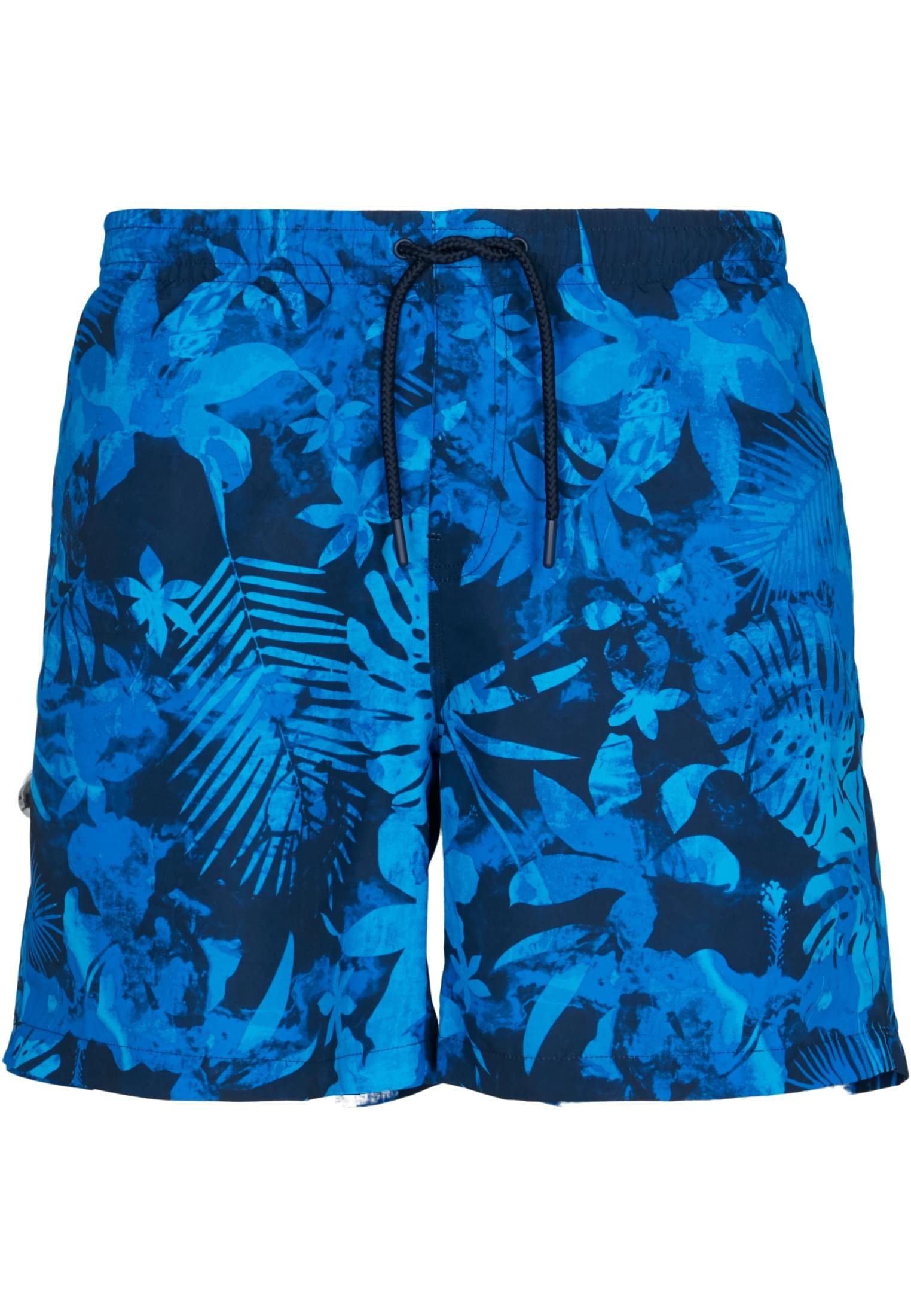 URBAN CLASSICS Badeshorts Herren Pattern Shorts flower Swim blue