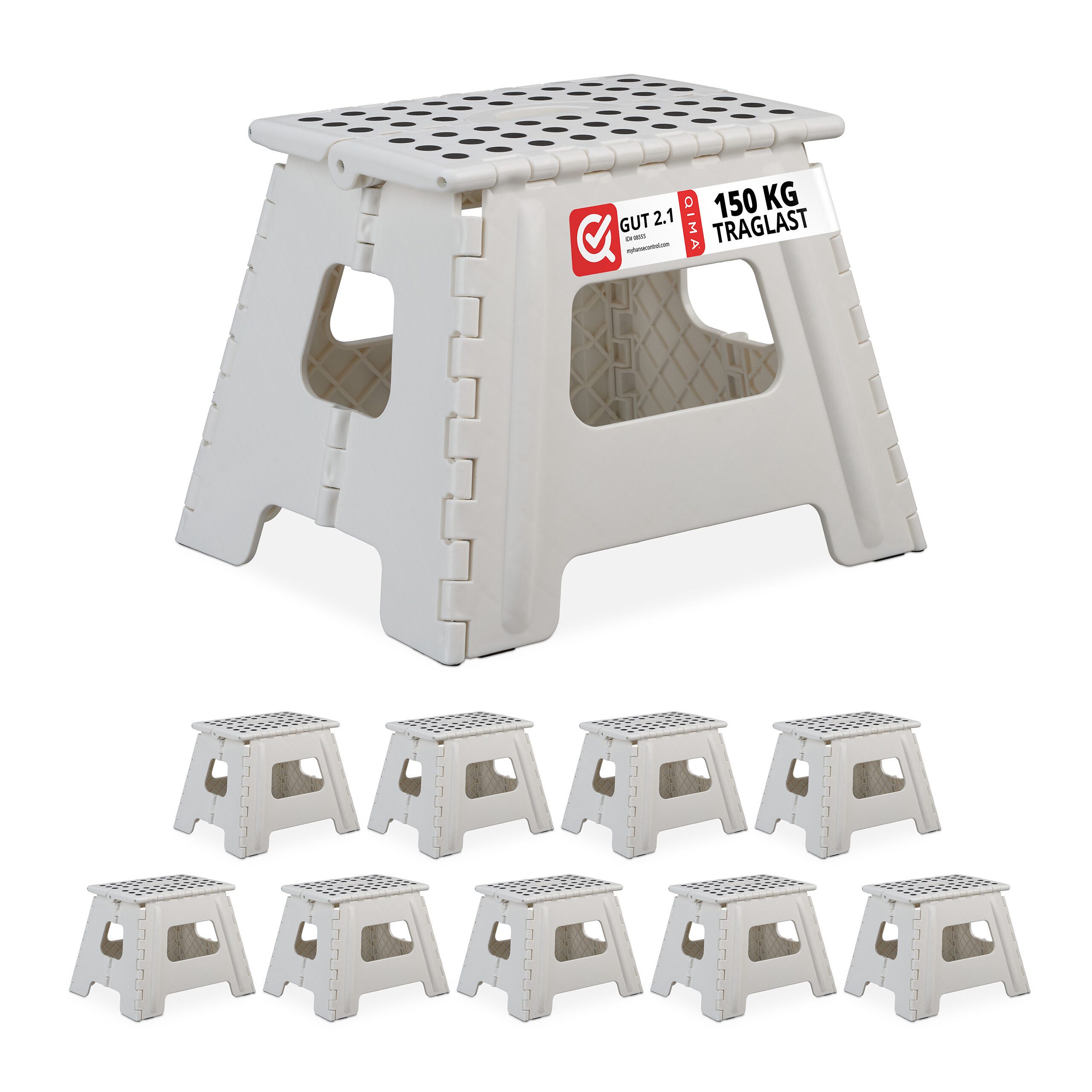Sitzhocker Klapphocker faltbar L weiß 10er Set