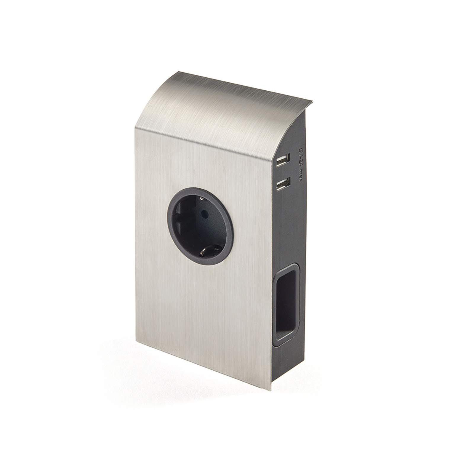SO-TECH® Unterbau- Anbausteckdose 1x Schuko / 2x Euro / 2x USB Einbau-Tischsteckdose
