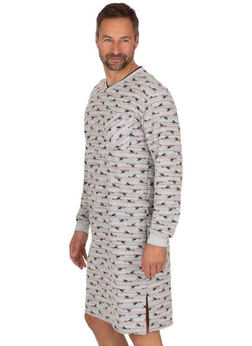 Trigema Pyjama TRIGEMA Nachthemd mit Elch-Motiven