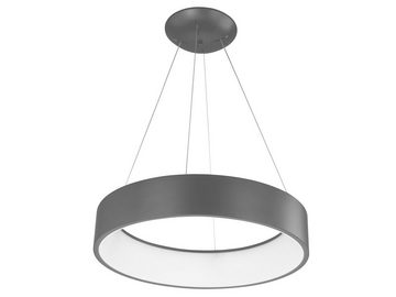 WOFI LED Pendelleuchte, LED fest integriert, Warmweiß, Esstisch groß, Ring-Lampen hängend Wohnzimmer Galerie, grau, Ø 45cm