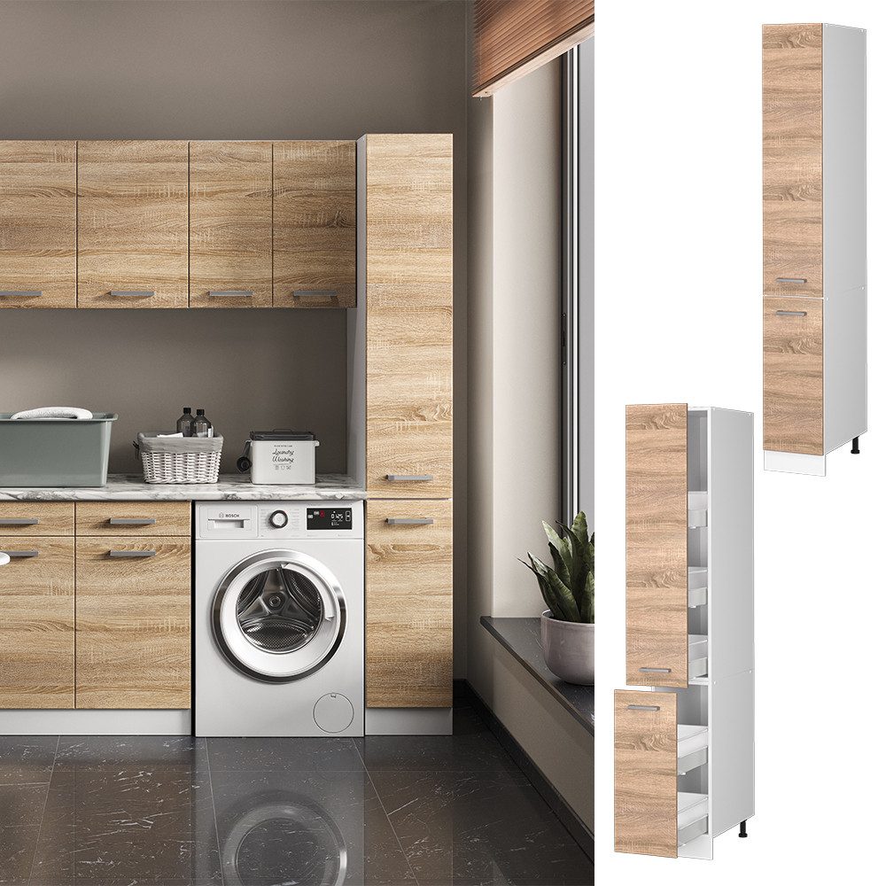 Vicco Schranksystem R-Line, Sonoma/Weiß, 30 cm günstig online kaufen