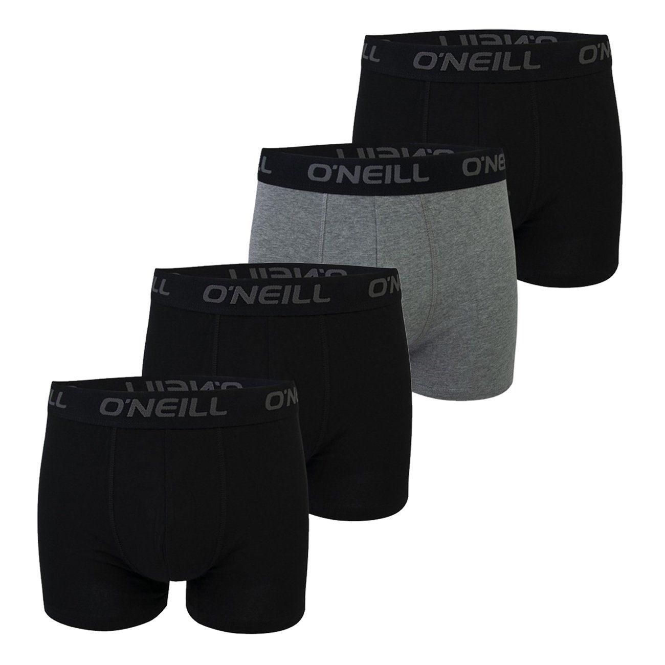 O'Neill 2x 2x Multipack O'Neill Logo Boxershorts (6869P) mit & Webbund (6969P) Men (4-St) Black Black Antracite boxer plain