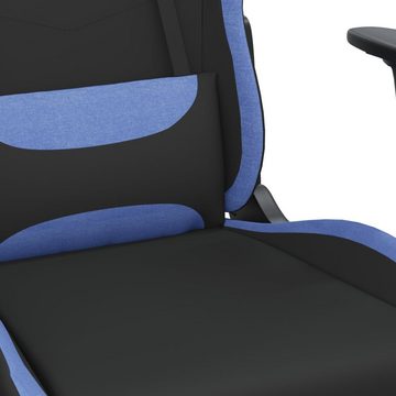 vidaXL Bürostuhl Gaming-Stuhl mit Fußstütze Drehbar Schwarz und Blau Stoff Gaming Sesse