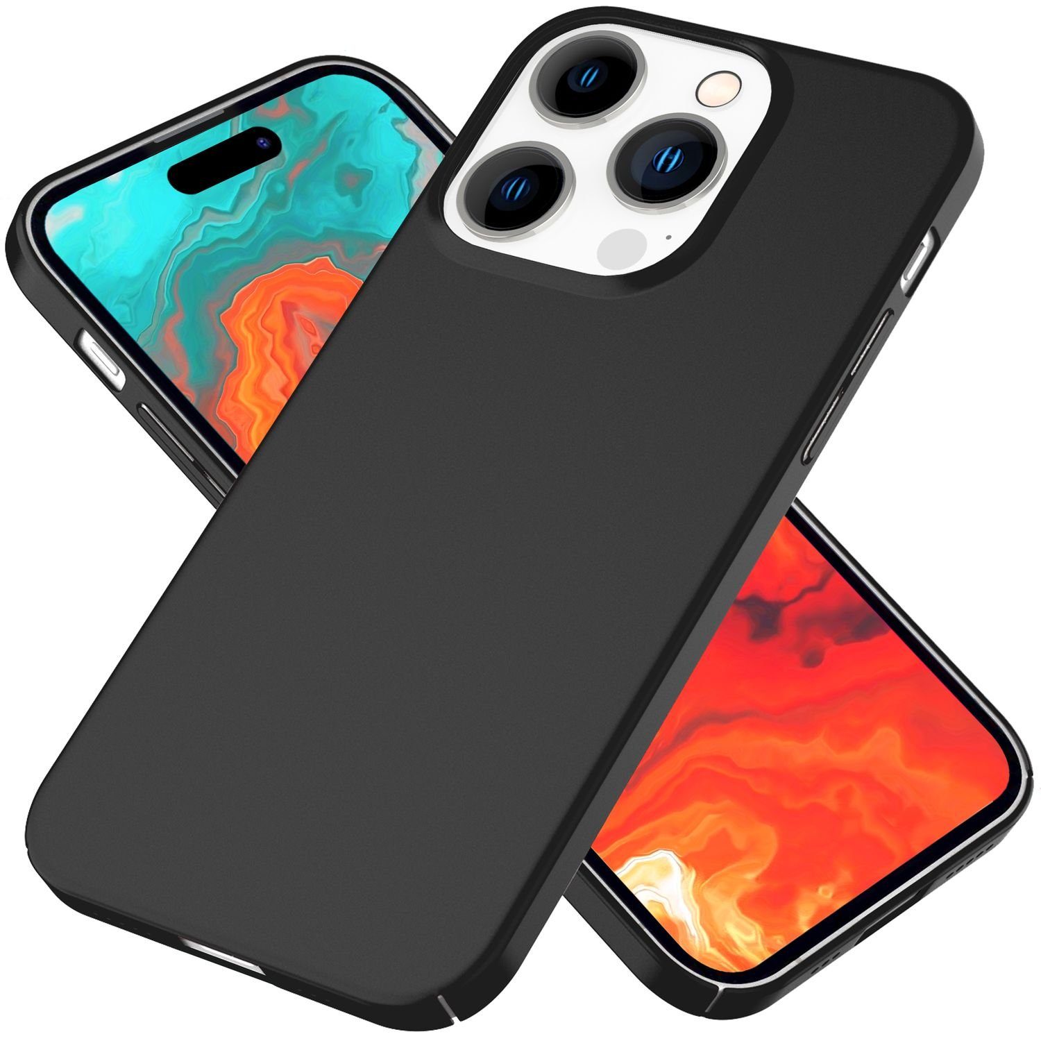 Nalia Smartphone-Hülle Apple iPhone 15 Pro Max, Ultra Dünne Hülle / Matt Hardcase / 0,5mm Slim-Fit / Anti-Fingerprint