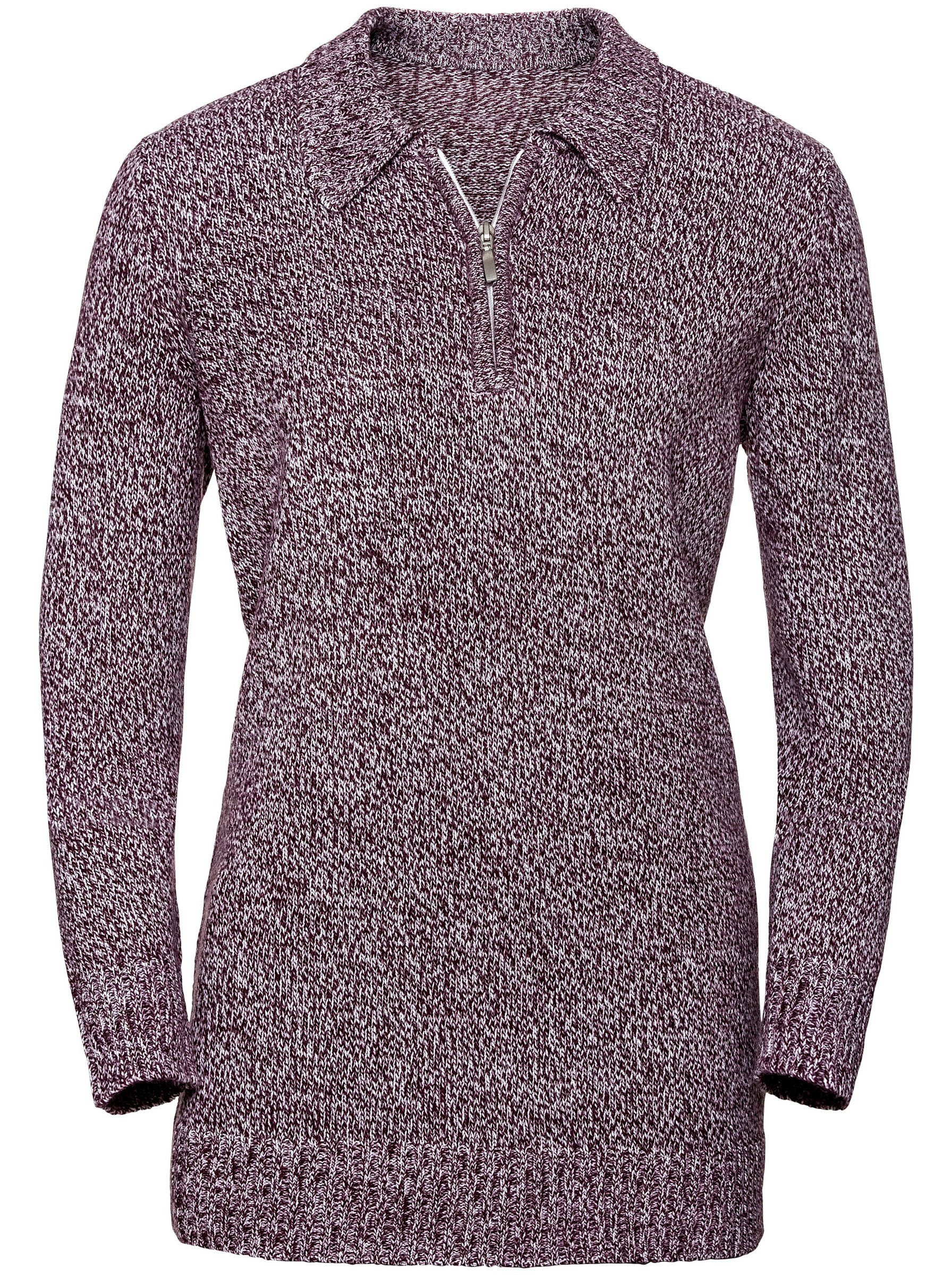 Sieh an! Strickpullover bordeaux-meliert