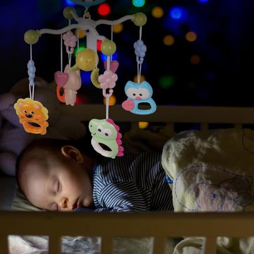 GOOLOO Mobile Babykrippe Projektion Musikalische Fernsteuerung mit Licht und Musik, für die Verwendung in Kinderbetten, Autositzen, tragbaren Betten