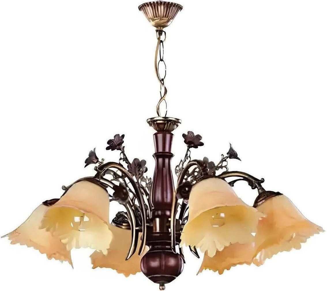 Xlmoebel Kronleuchter Beige Blumen-Deckenlampe aus Glas mit elegantem Design, Keine Funktionen, Hergestellt in Europa
