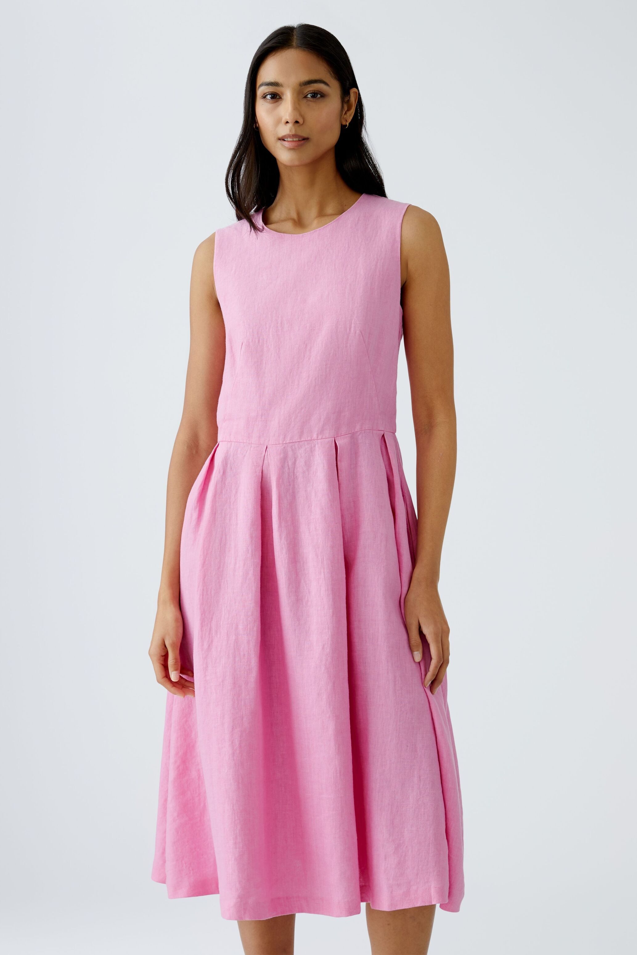 Oui Sommerkleid Midikleid reines Leinen günstig online kaufen