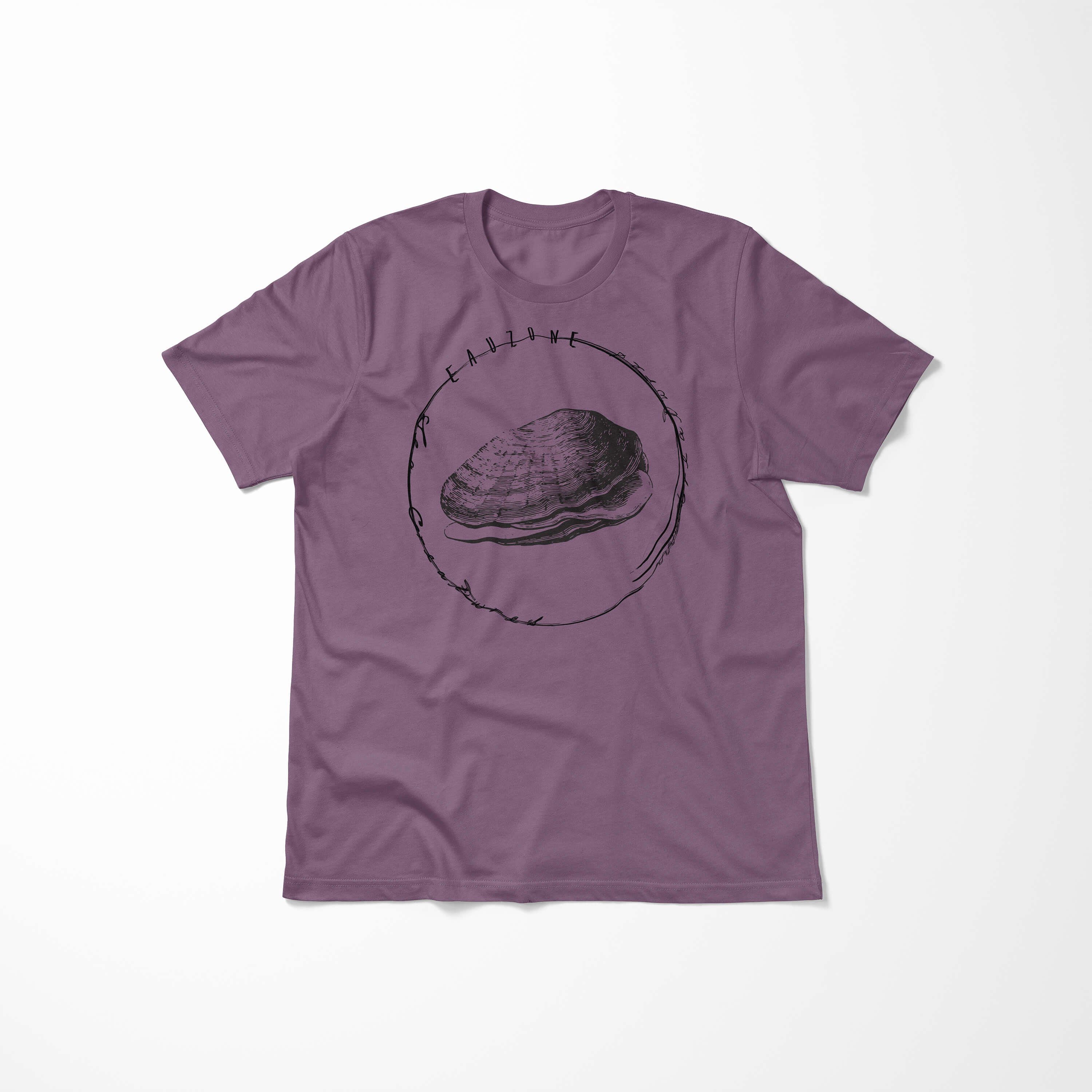 Sinus feine Art T-Shirt Serie: Sea sportlicher T-Shirt Shiraz Creatures, Sea Schnitt Fische 065 Struktur und - Tiefsee /