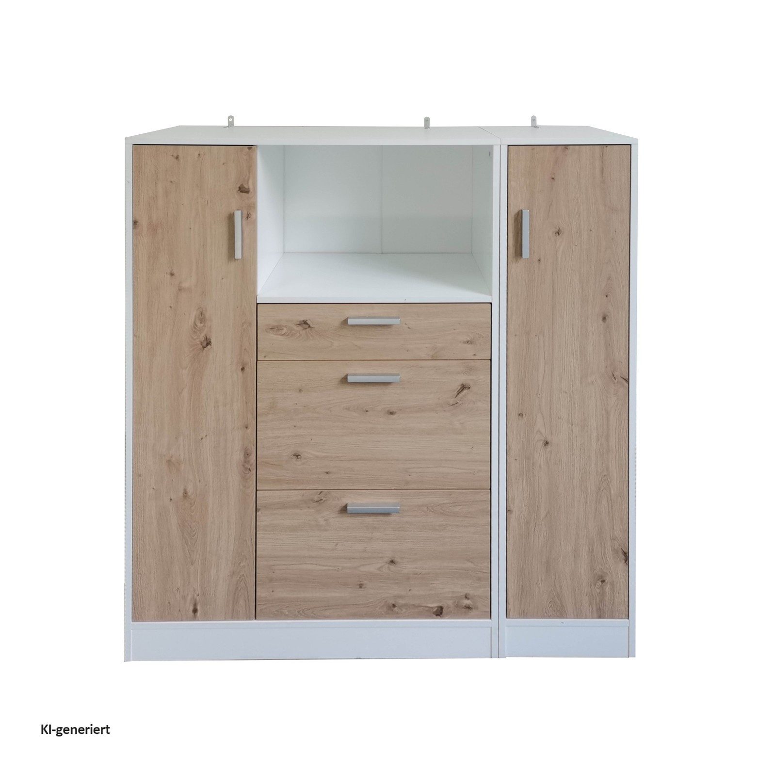 HTI-Line Küchenbuffet Küchenschrank Kombi L und S Blanca (Set, 2-St., 1x Küchenschrank Kombi L Blanca, 1x Küchenschrank Kombi S Blanca) Küchenbuffet Mehrzweckschrank Mikrowellenschrank