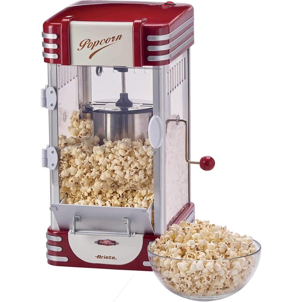 Ariete Popcornmaschine Party Time XL, Innenbeleuchtung, Edelstahl-Rührwerk, Kontrolllämpchen