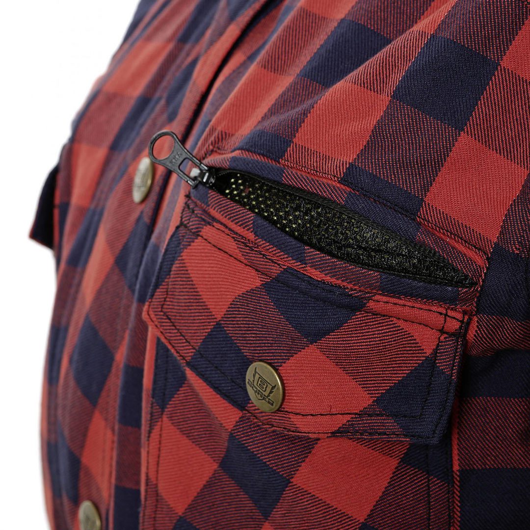 Bores Motorradjacke Lumberjack Premium Damen Motorradhemd Wasserdicht Atmungsaktiv reißfest wasserdichte