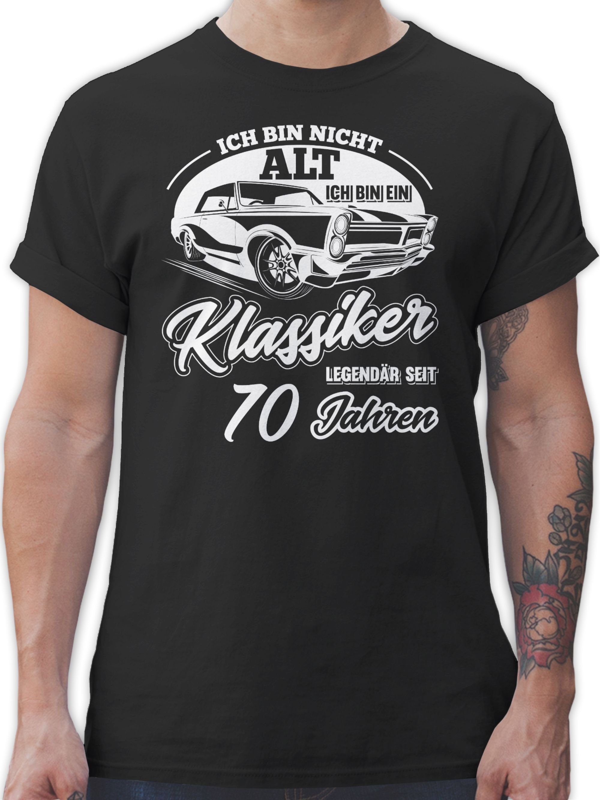 70. Shirtracer Klassiker Ich T-Shirt nicht Schwarz alt ein bin Siebzig Geburtstag ich bin 02