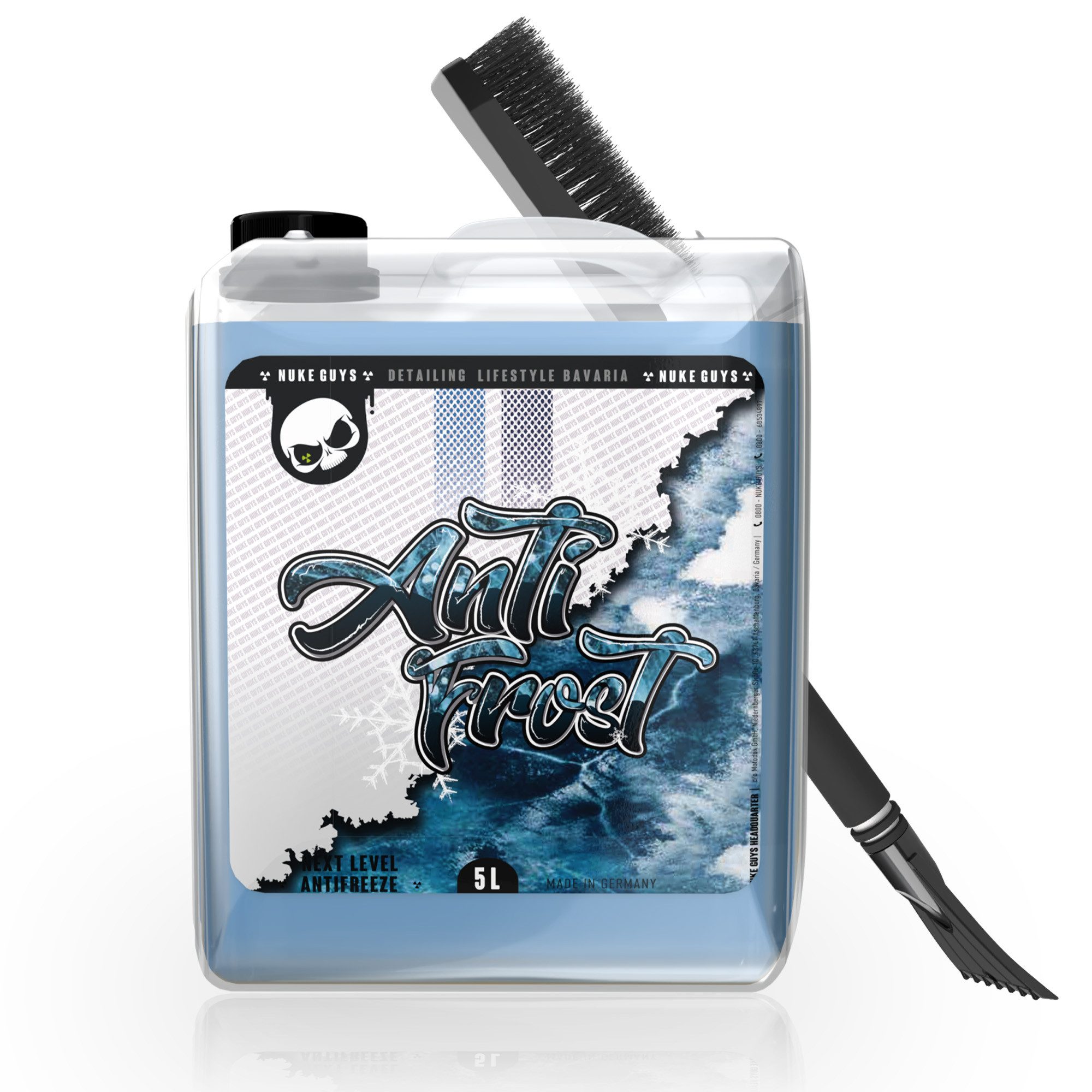 Nuke Guys Scheibenreiniger Winter Frostschutz Nuke Guys AntiFrost 5L Scheibenreiniger (2-St. bis -18 °C Gebrauchsfertig Wischwasser mit Frostschutz + Eiskratzer)