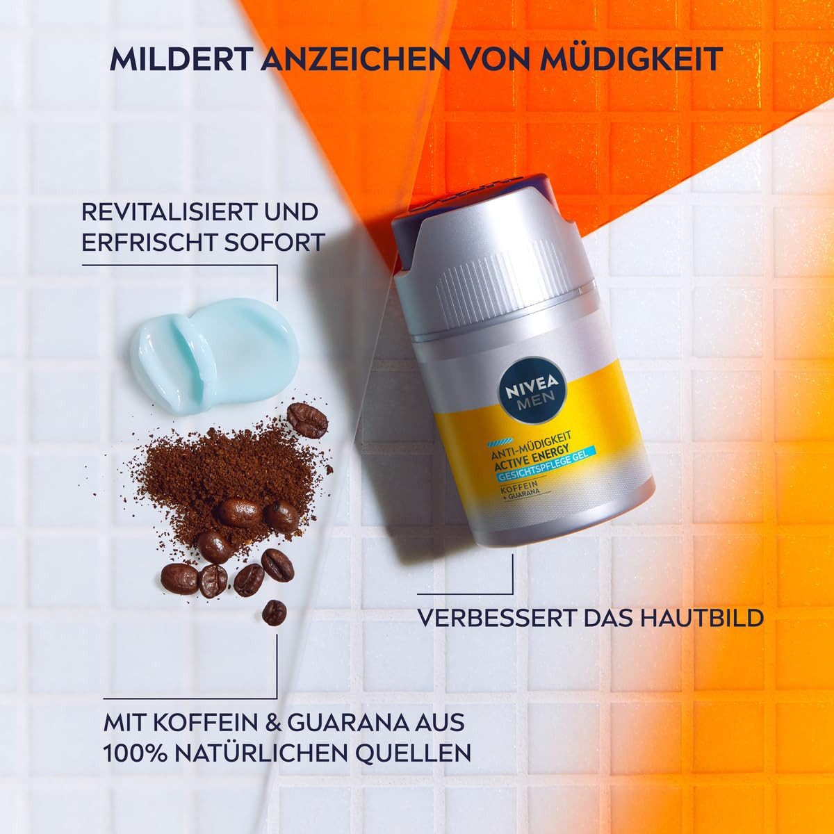 Nivea Gesichtsgel NIVEA MEN Active Energy Gesichtspflege Gel (50 ml), 1-tlg., Anti-Müdigkeit