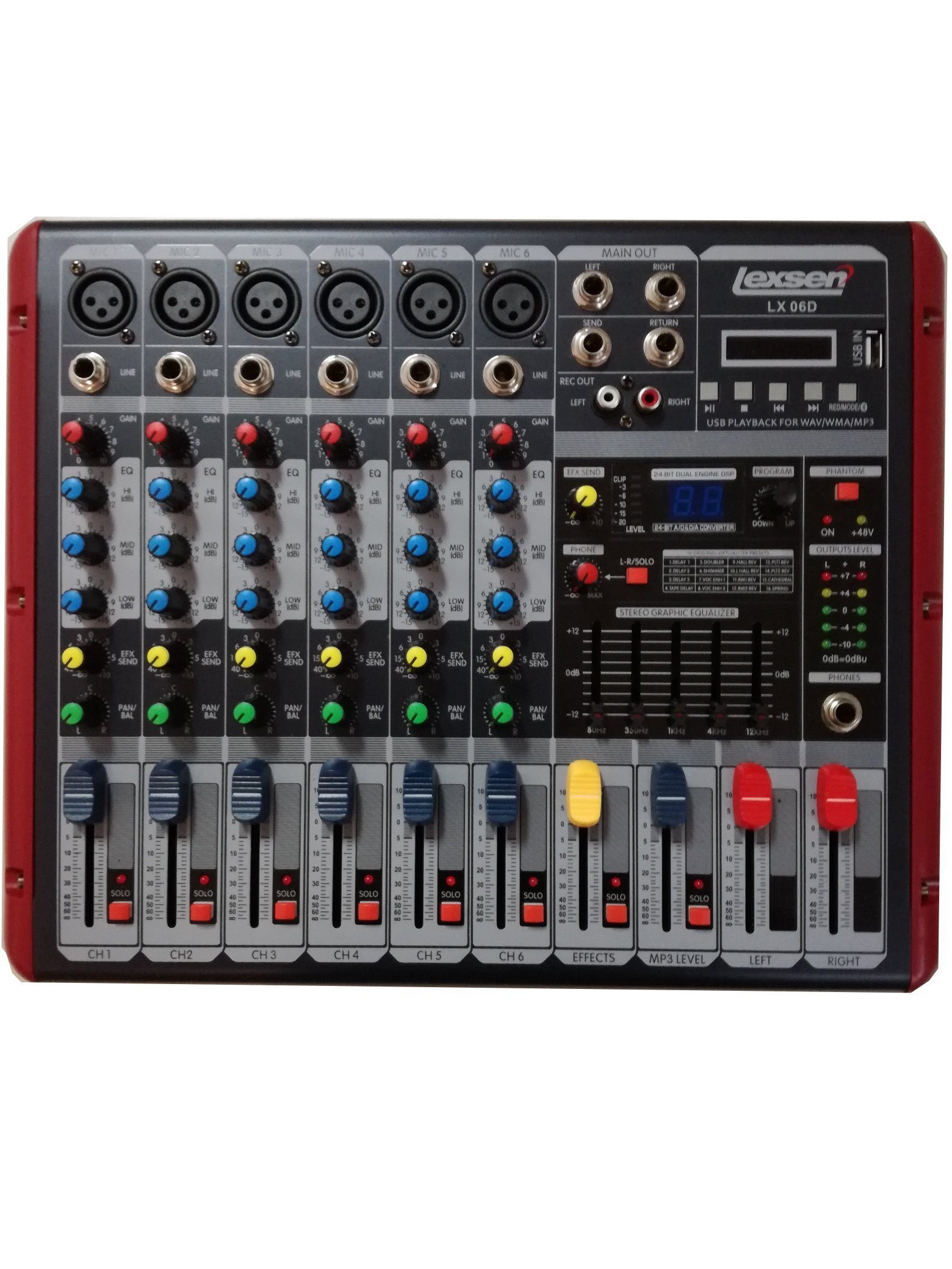 DSX Powermixer PA Anlage 2 Wege 38 cm Musikanlage Boxen USB 1200W Lichset Party-Lautsprecher