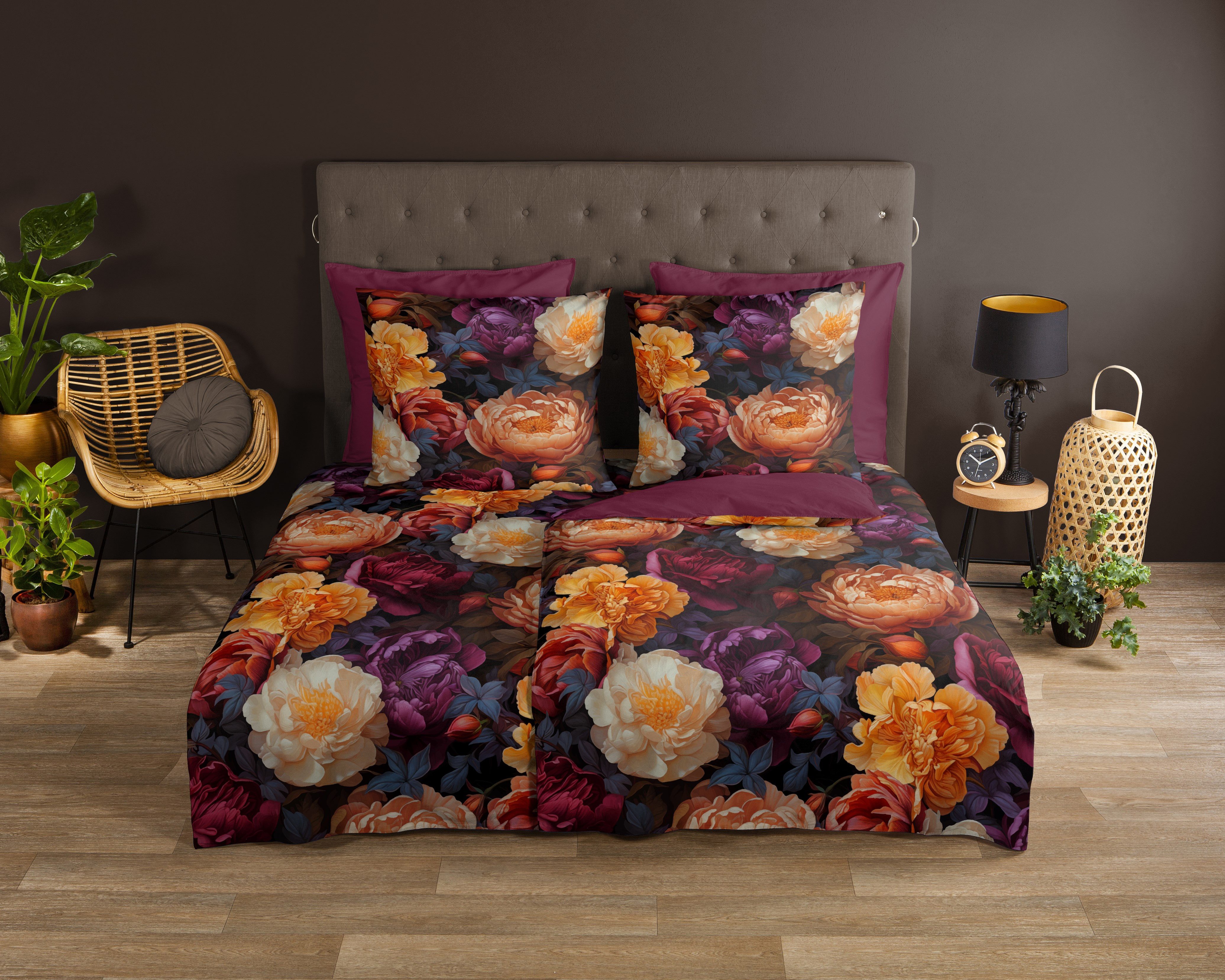 good morning Wendebettwäsche Amadeus, Renforcé, 2 teilig, 100% Baumwolle, Renforcé, 1Reißverschluss, Wendeoptik, Blumen, Multi – Bild 2 von 4