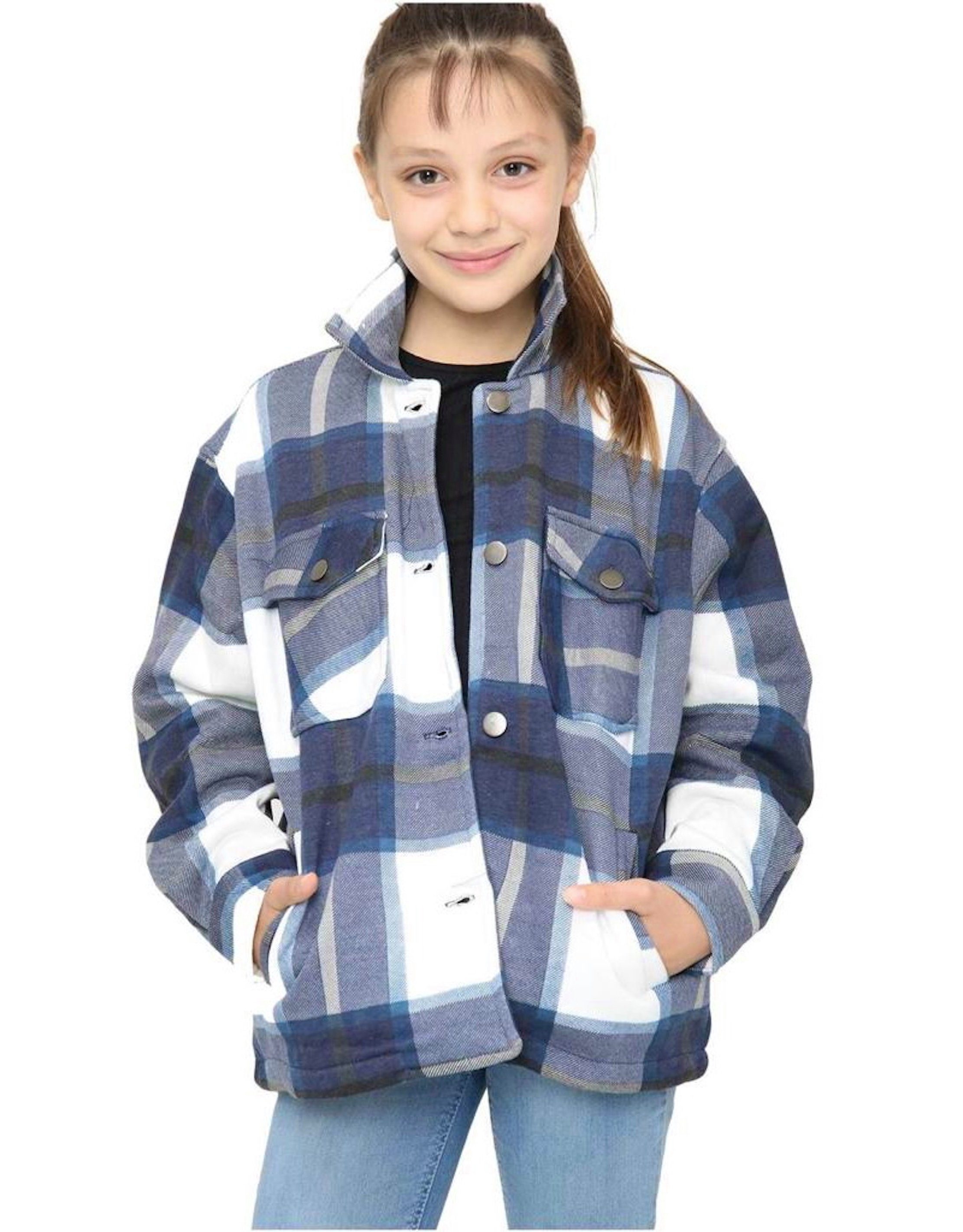 Worldclassca Karohemd Worldclassca Mädchen Karo Hemd Hemdjacke Kariert Kinder Holzfällerhemd Blau | Freizeithemden