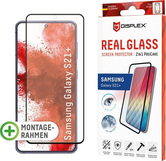 Displex »DISPLEX Pro Care Glass Panzerglas für Samsung Galaxy S21+ 5G (6,7), 10H Tempered Glass, mit Montagerahmen, Full Cover« für Samsung Galaxy S21+, Displayschutzfolie