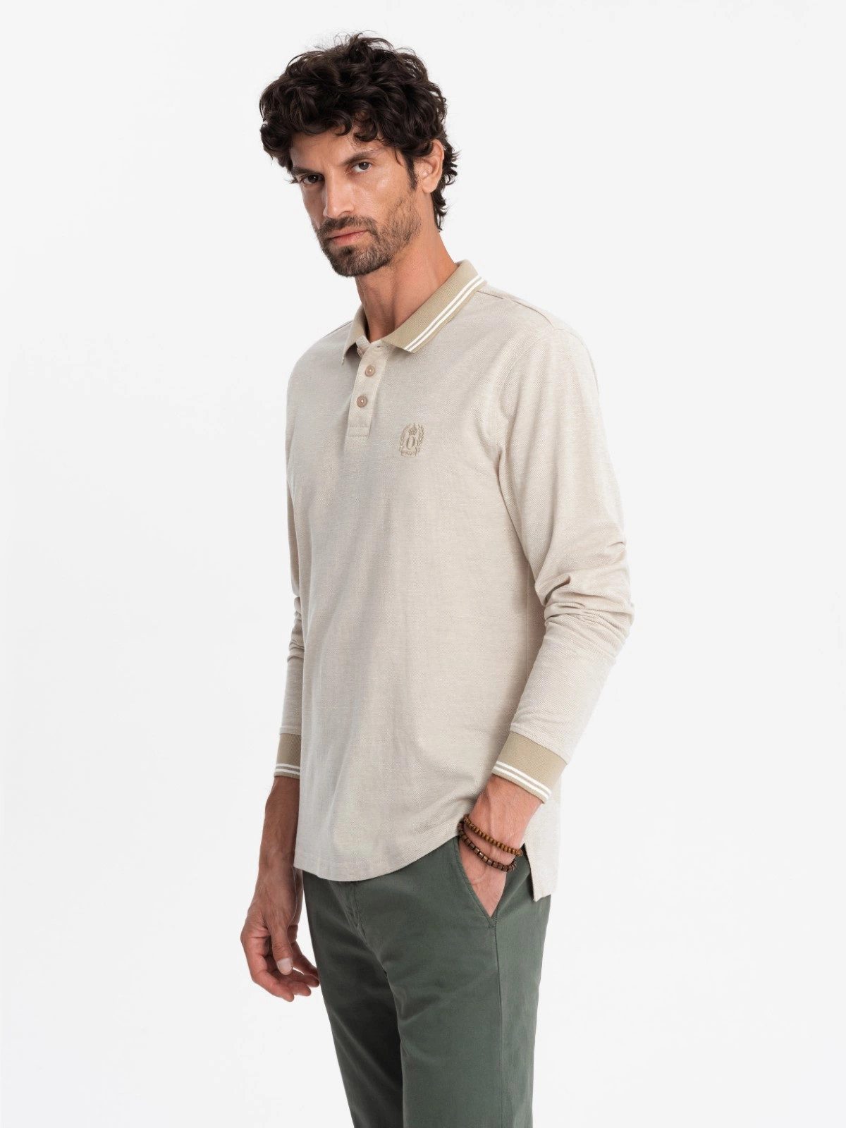 OMBRE Langarm-Poloshirt Herren-Polo-Langarm günstig online kaufen