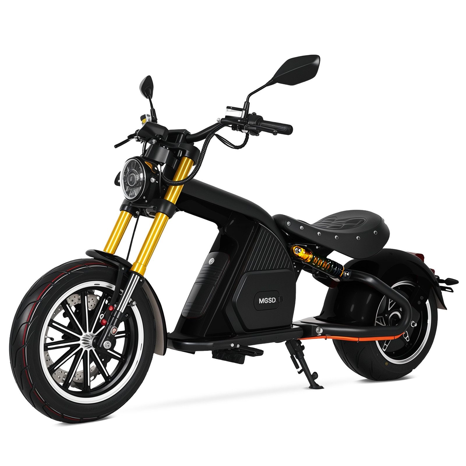 Vankel E-Motorroller M8S E-Chopper 4000W, 140km Reichweite, 80km/h Spitzengeschwindigkeit, 4000 W, 80 km/h, 2520Wh mit 72V Akku, hydraulischen Bremsen & Vollfederung