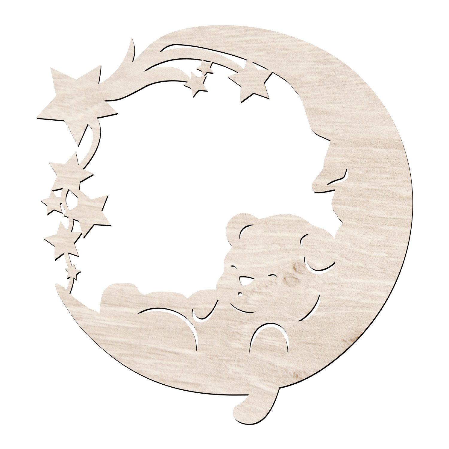 Namofactur LED Nachtlicht "Sweet Dreams" Bär auf Mond - Schlaflicht mit Farbwechsel RGB, LED fest integriert, Farbwechsler, Wanddekoobjekt Kinderzimmer Leuchte mit Fernbedienung