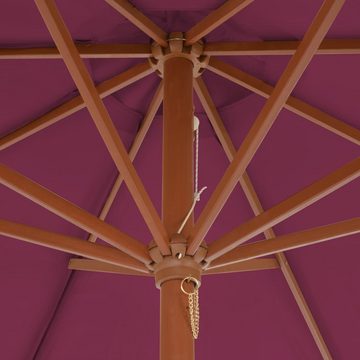 vidaXL Sonnenschirm Sonnenschirm mit Holz-Mast 300 cm Bordeauxrot