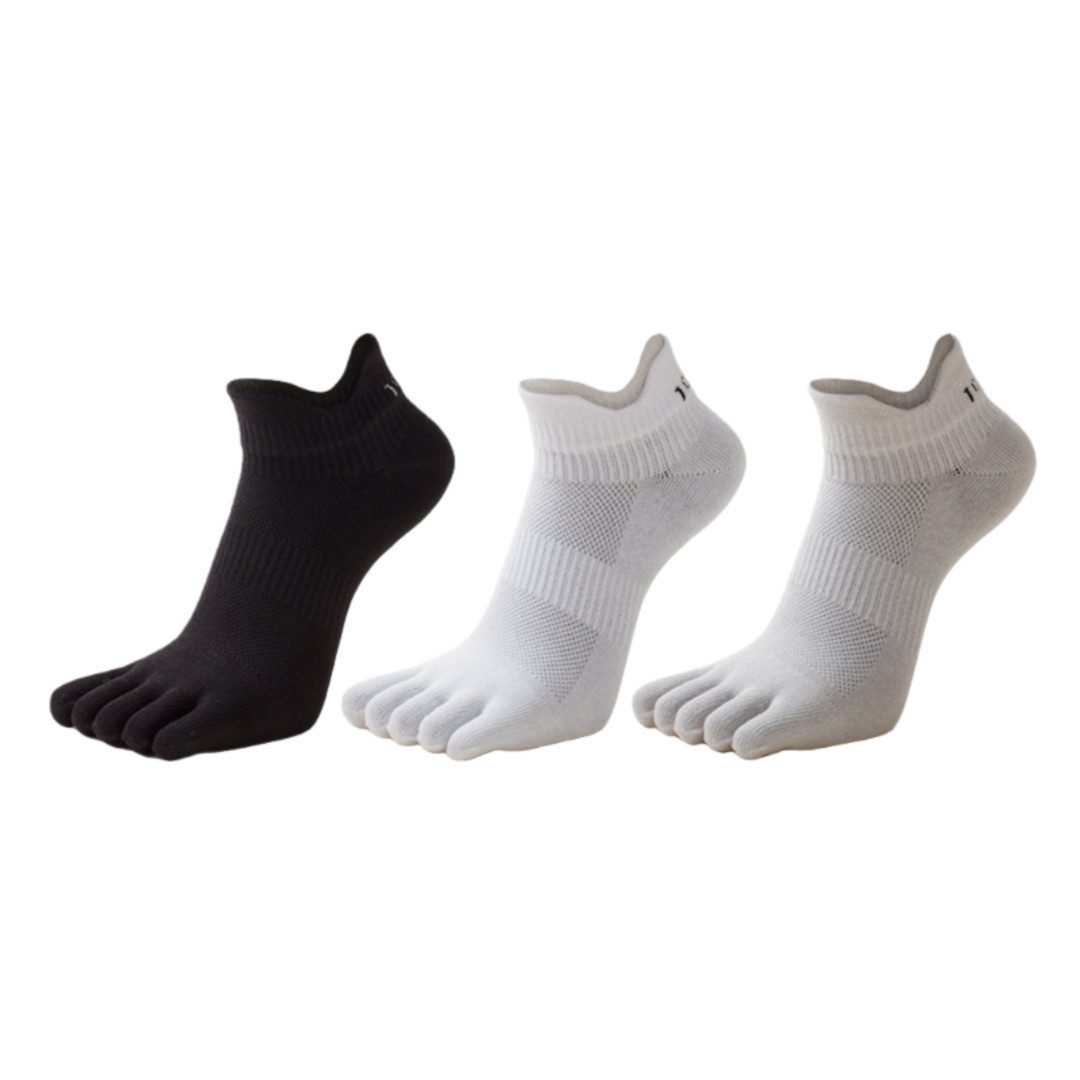 FOUORTUNATE-BEE Zehensocken Herren Fünf-Finger Socken, 3 Paar, Sport, Atmungsaktiv, 39-43 Sommer Fünf-Finger Socken für Herren, Kurzsocken, 39-43, Outdoor