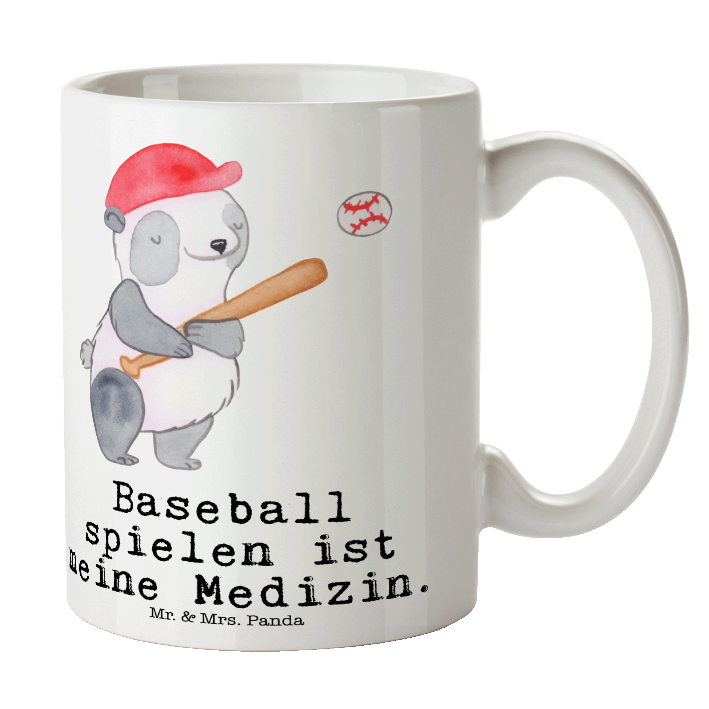 Geschenk, Mr. Weiß & Keramik Tasse Baseball Medizin Baseballplatz, - Panda spielen - Teet, Mrs. Panda