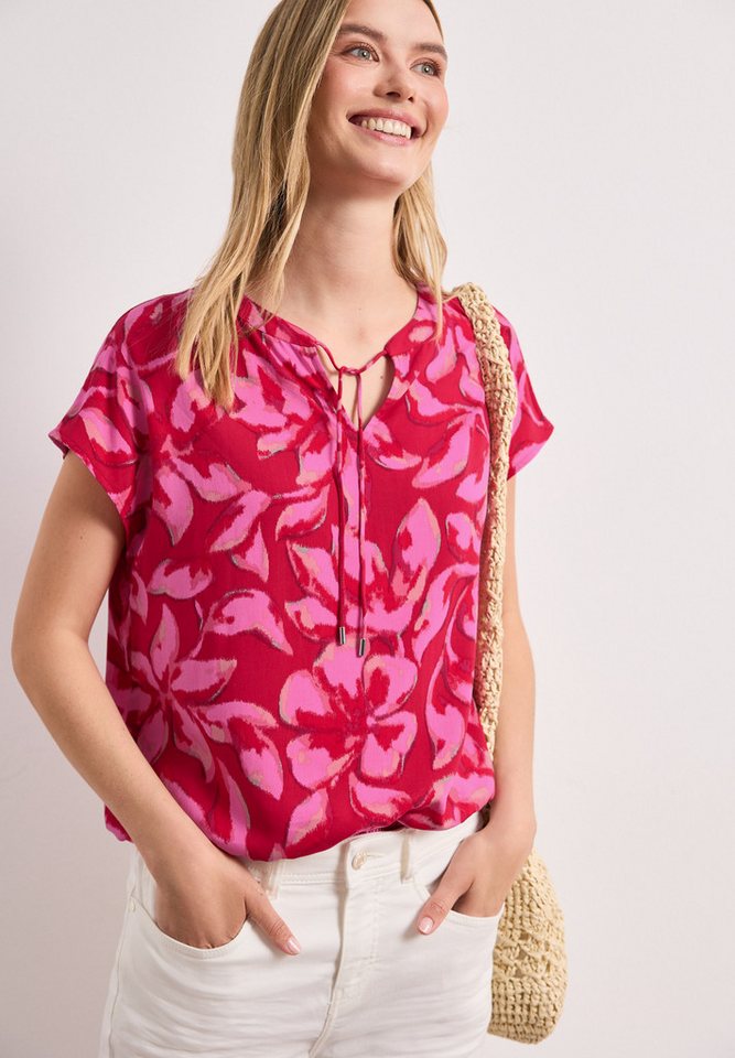 STREET ONE Kurzarmbluse Sommerbluse mit floralem Muster