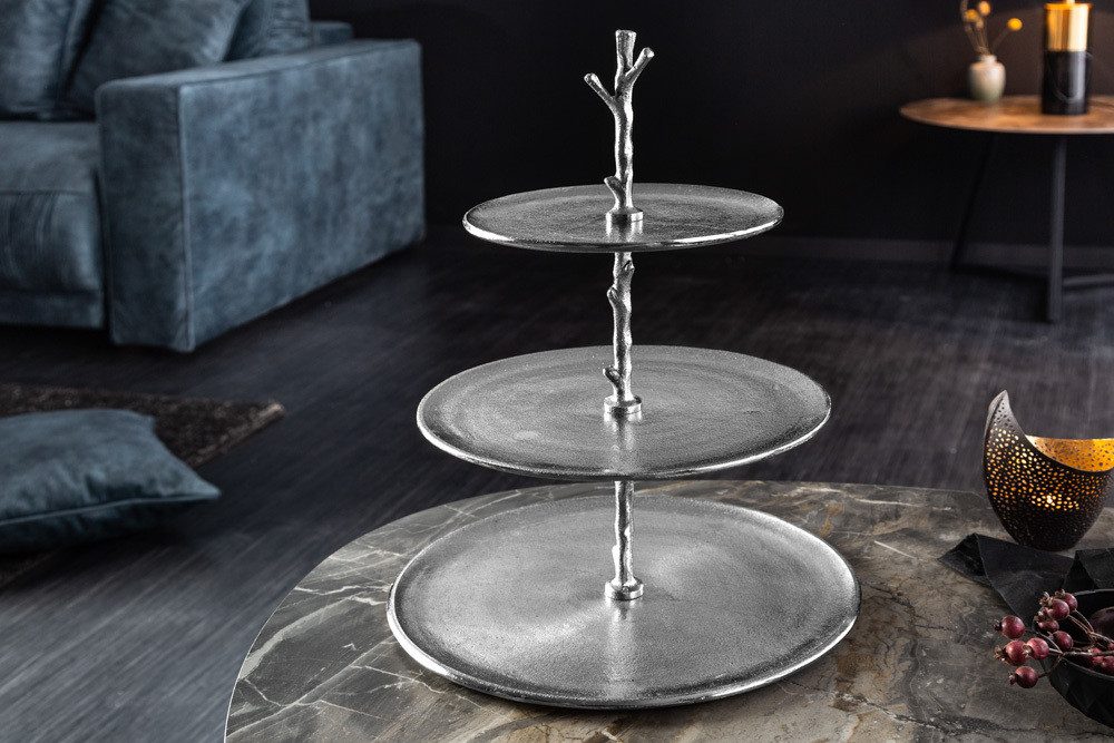 riess-ambiente Dekoetagere ABSTRACT 50cm silber (Einzelartikel, 1 St), Esszimmer · Metall · für Alles · 3 Etagen