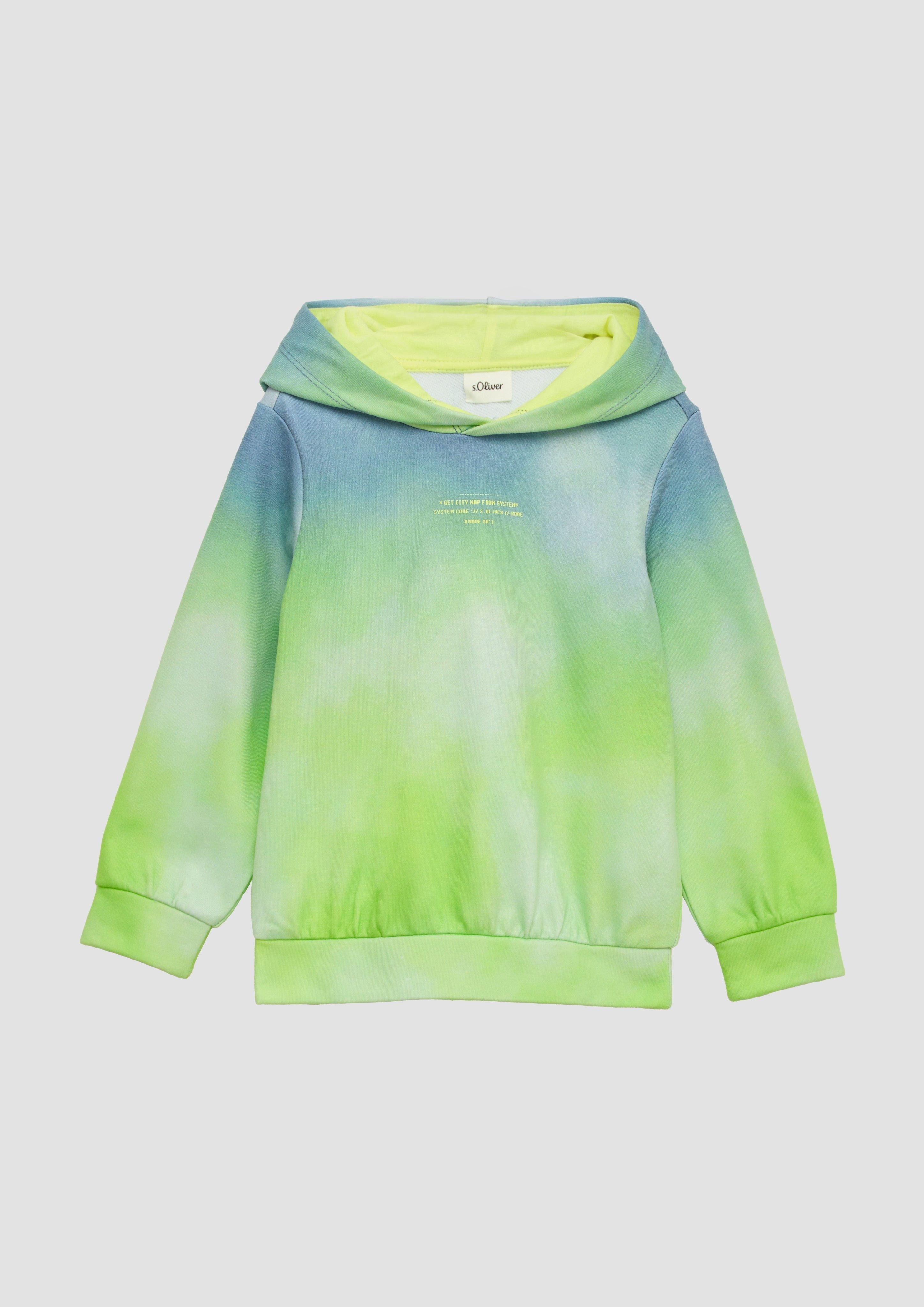 Sweatshirt Sweatshirt mit Kapuze und Farbverlauf