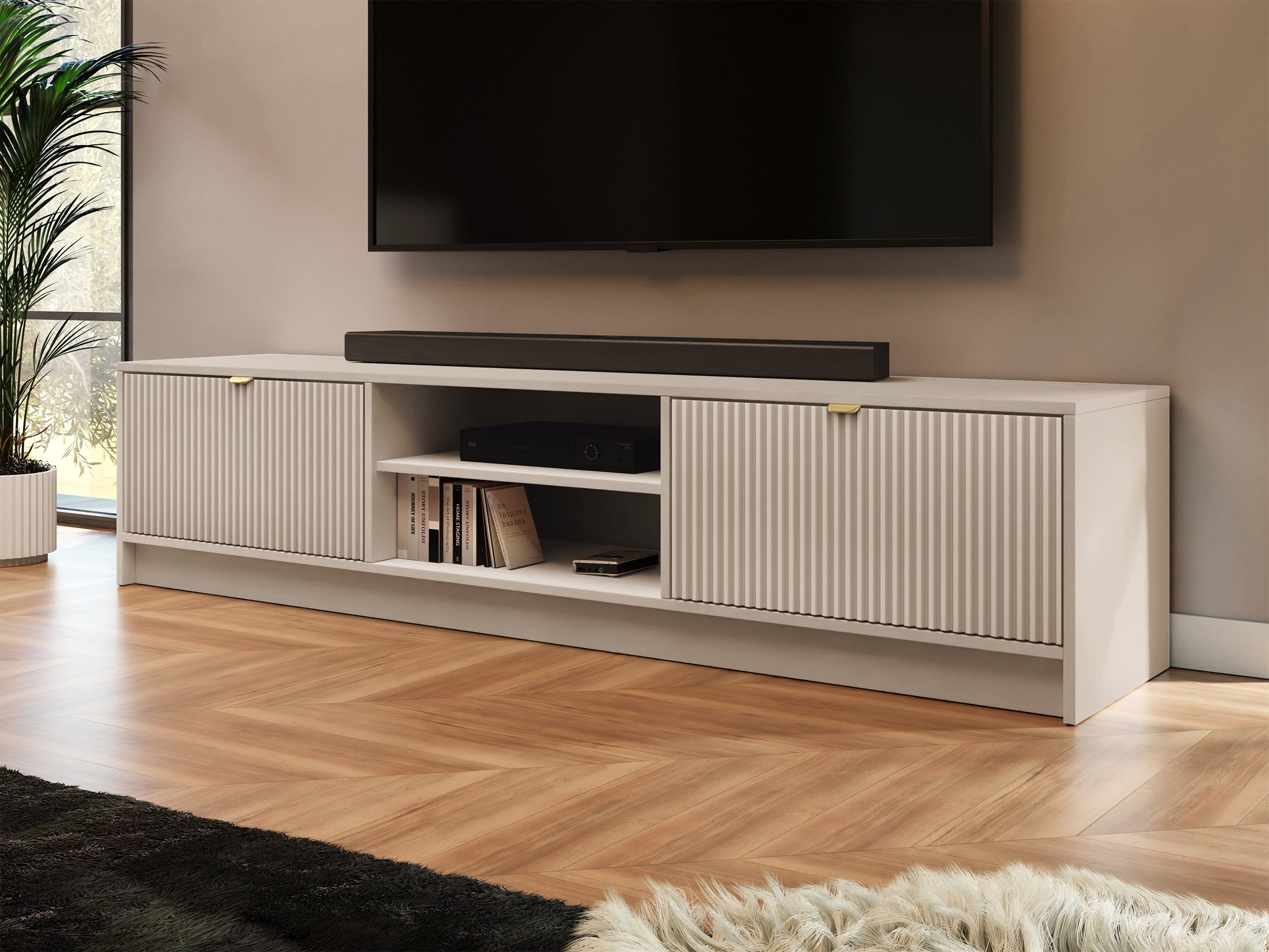 MIRJAN24 TV-Schrank Tireno 2K (mit zwei Klappen) Aluminiumgriff in der Farb günstig online kaufen