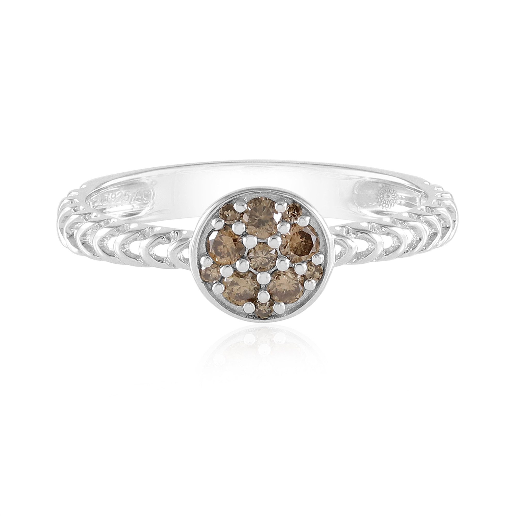 Cavill Diamantring Champagner Diamant Silber Ring (1-tlg)
