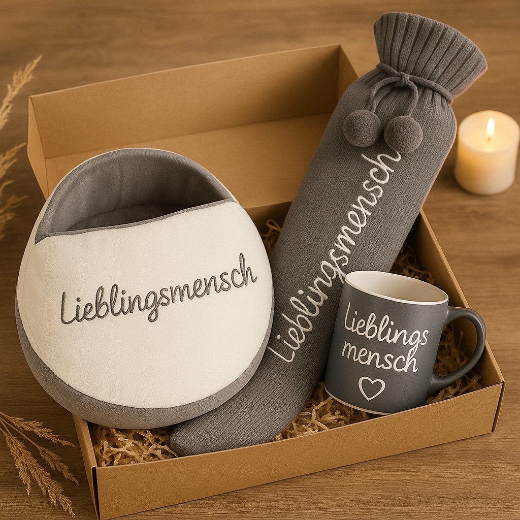Out of the Blue Fußsack Lieblingsmensch Geschenkset mit XL Tasse, Fußwärmer günstig online kaufen