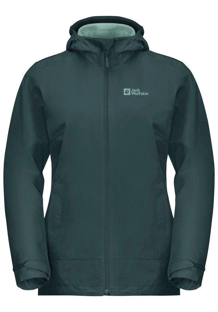 Wolfskin 3IN1 teilig) sea-green W Jack (2 MOONRISE JKT 3-in-1-Funktionsjacke