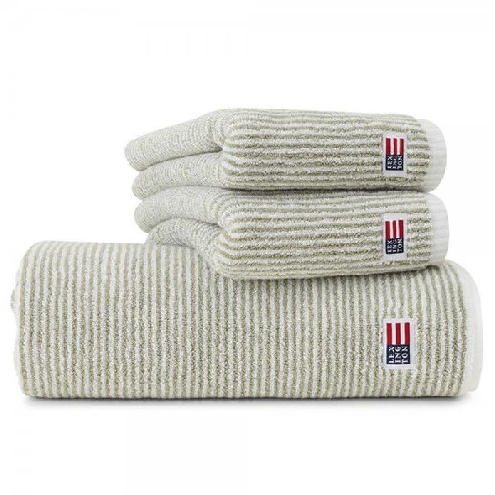 Lexington Badetücher Handtuch Original Weiß Grün gestreift (30x50cm) günstig online kaufen