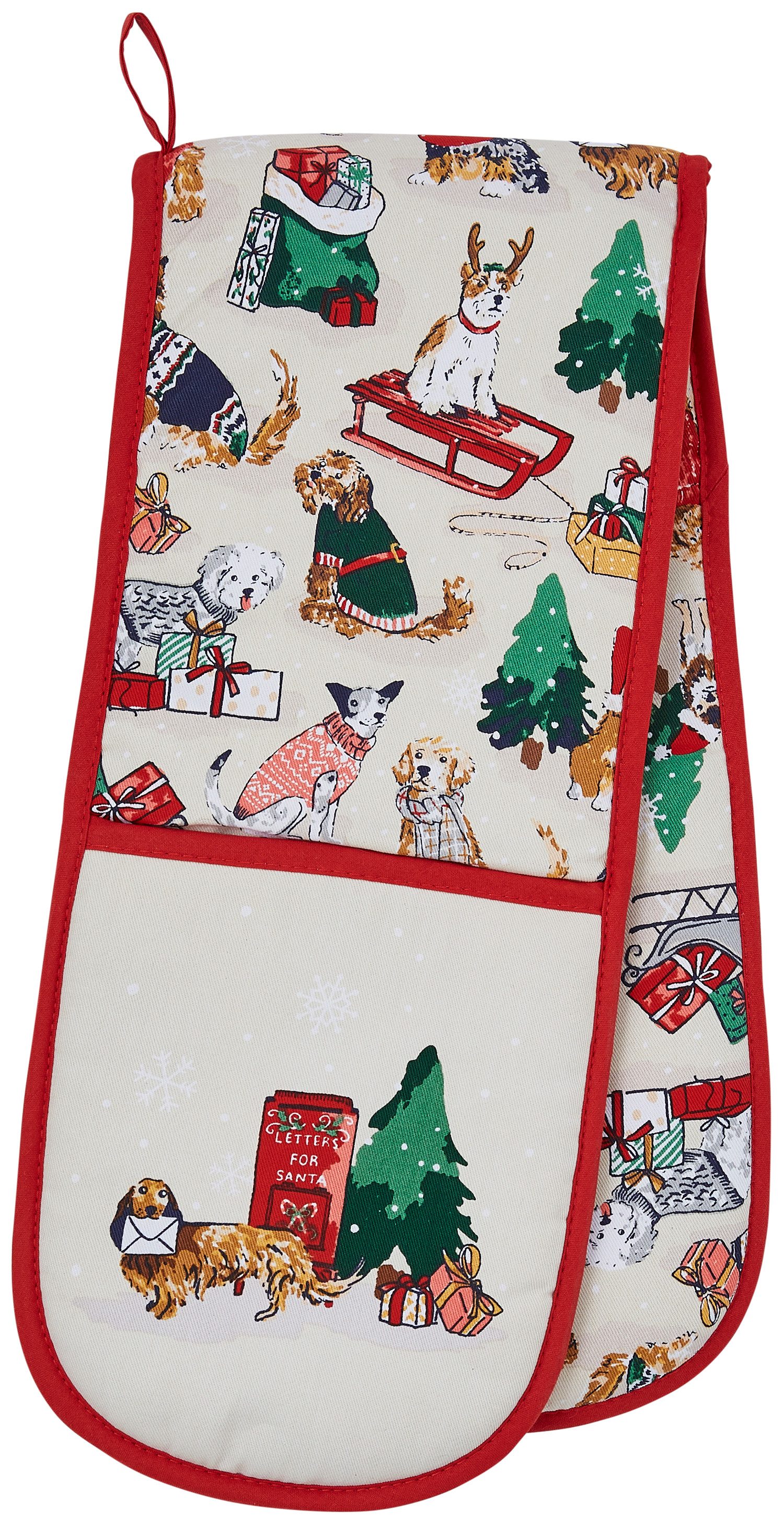 Ulster Weavers Topfhandschuhe Merry Mutts, (1-tlg., bestehend aus 1x doppelten Ofenhandschuh), doppelter Ofenhandschuh, wattiert, Größe:ca.18x88 cm