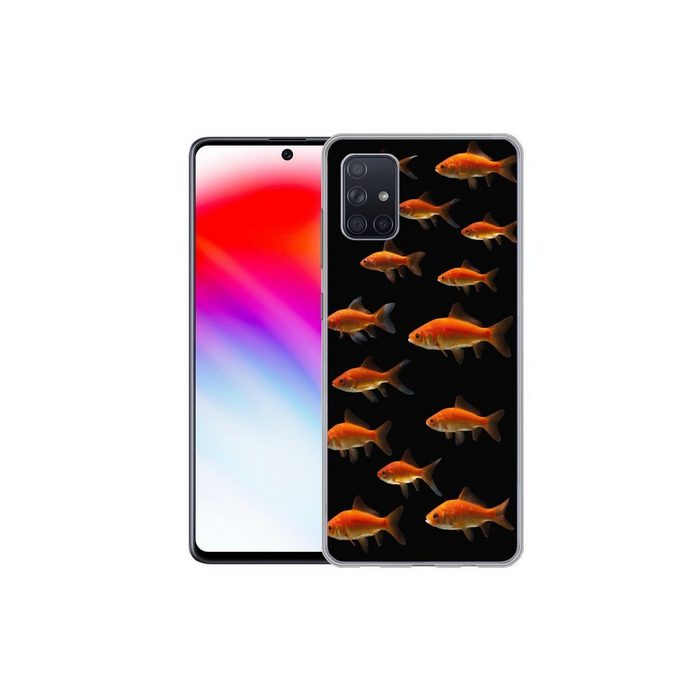 MuchoWow Handyhülle Goldfisch - Tiere - Schwarz Phone Case Handyhülle Samsung Galaxy A71 Silikon Schutzhülle CB11469