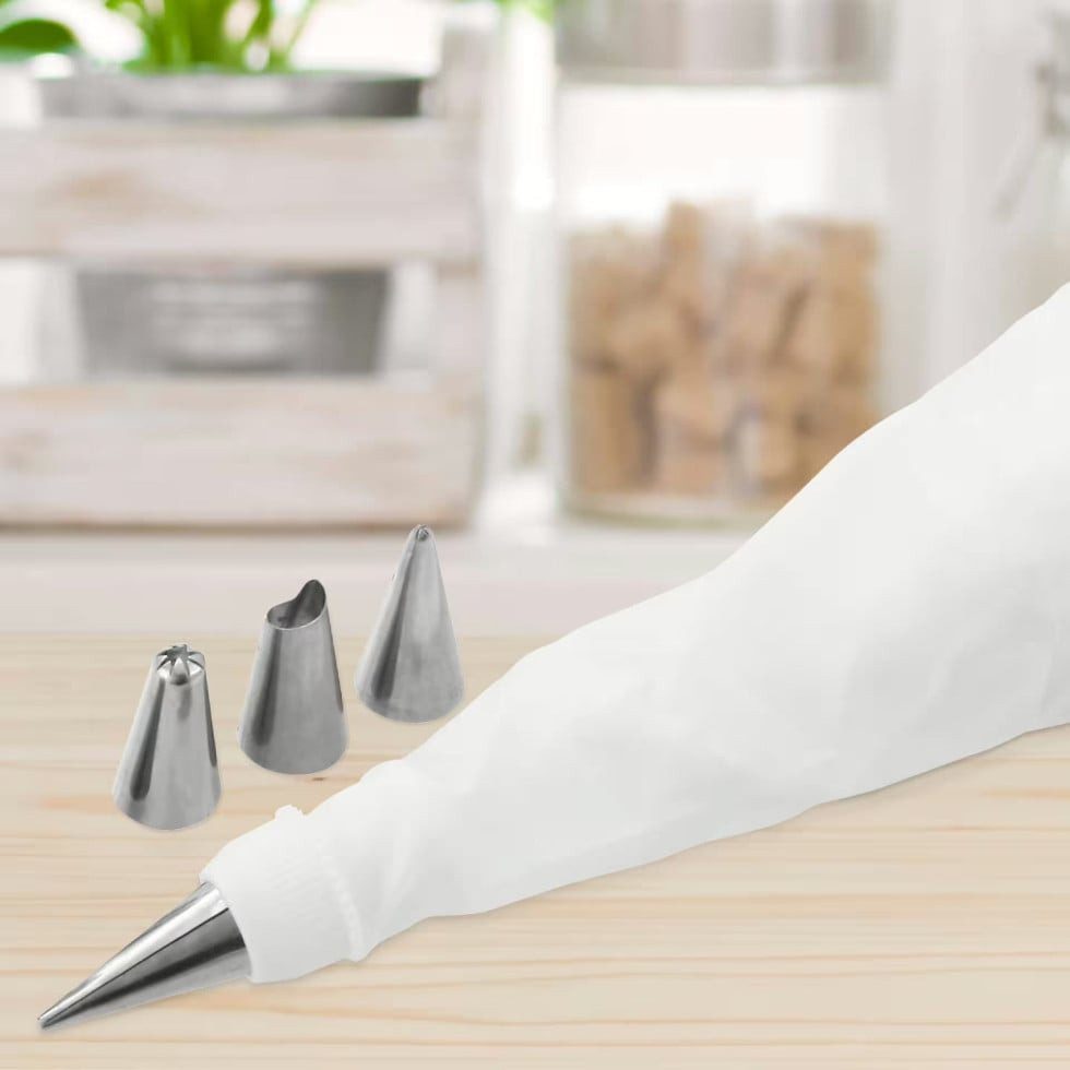 FACKELMANN Backblech Zenker Spritzbeutel inkl. 4 Tüllen 31 cm, Edelstahl